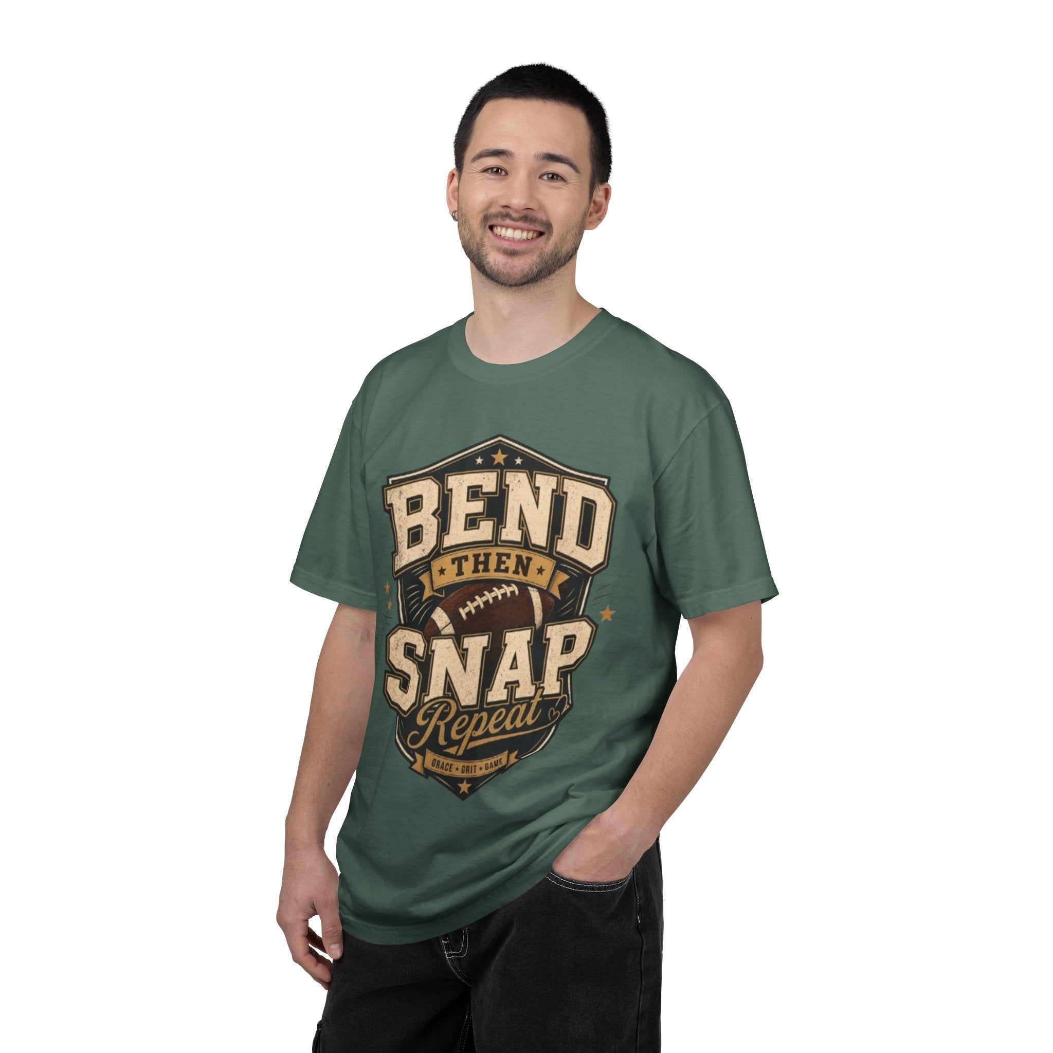 Football Bend Then Snap Repeat Graphic T Shirt Vintage Athletic Tee for Players and Fans