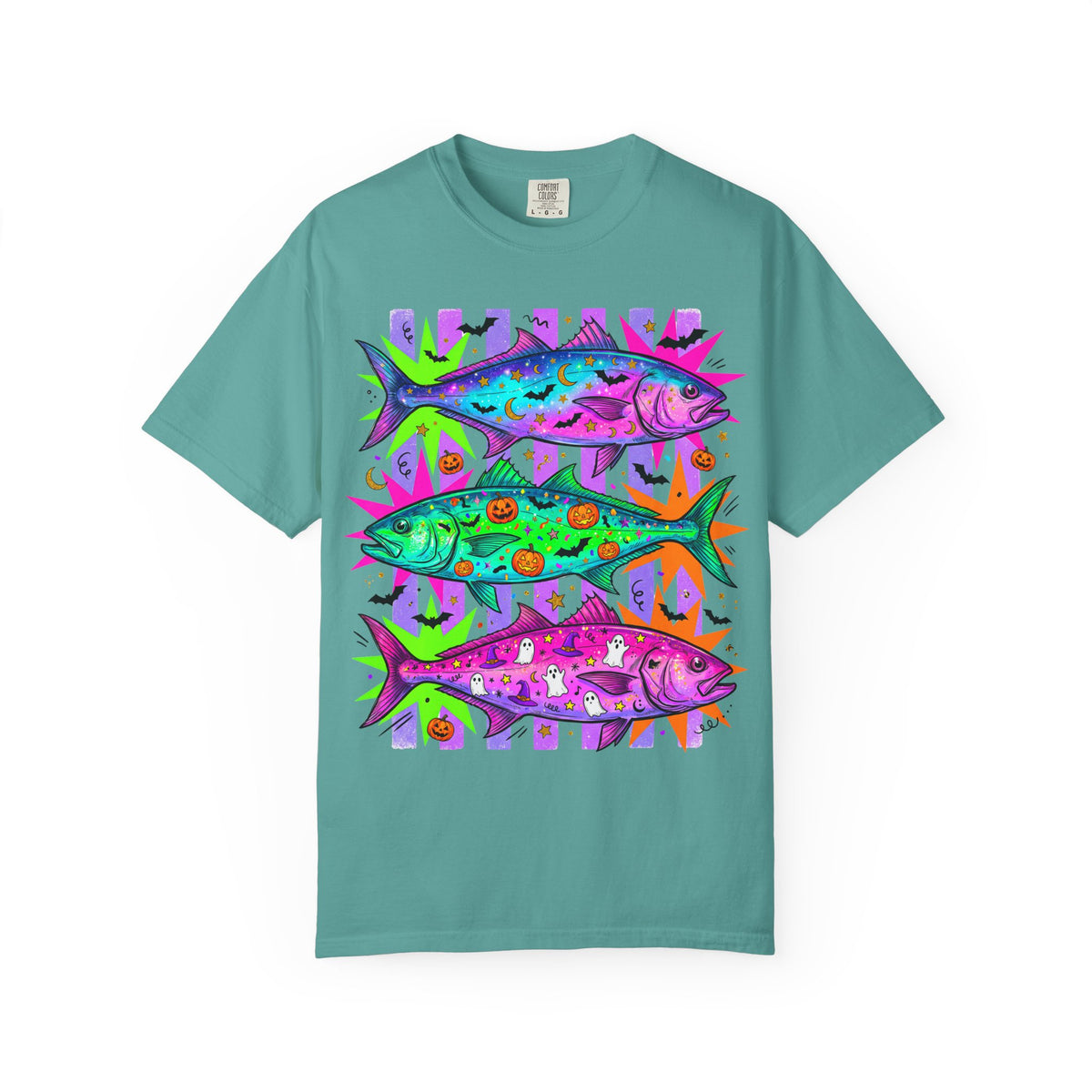 Bright Halloween Tropical Mackerel T-Shirt — Colorful Surf & Beach Fish Graphic Tee