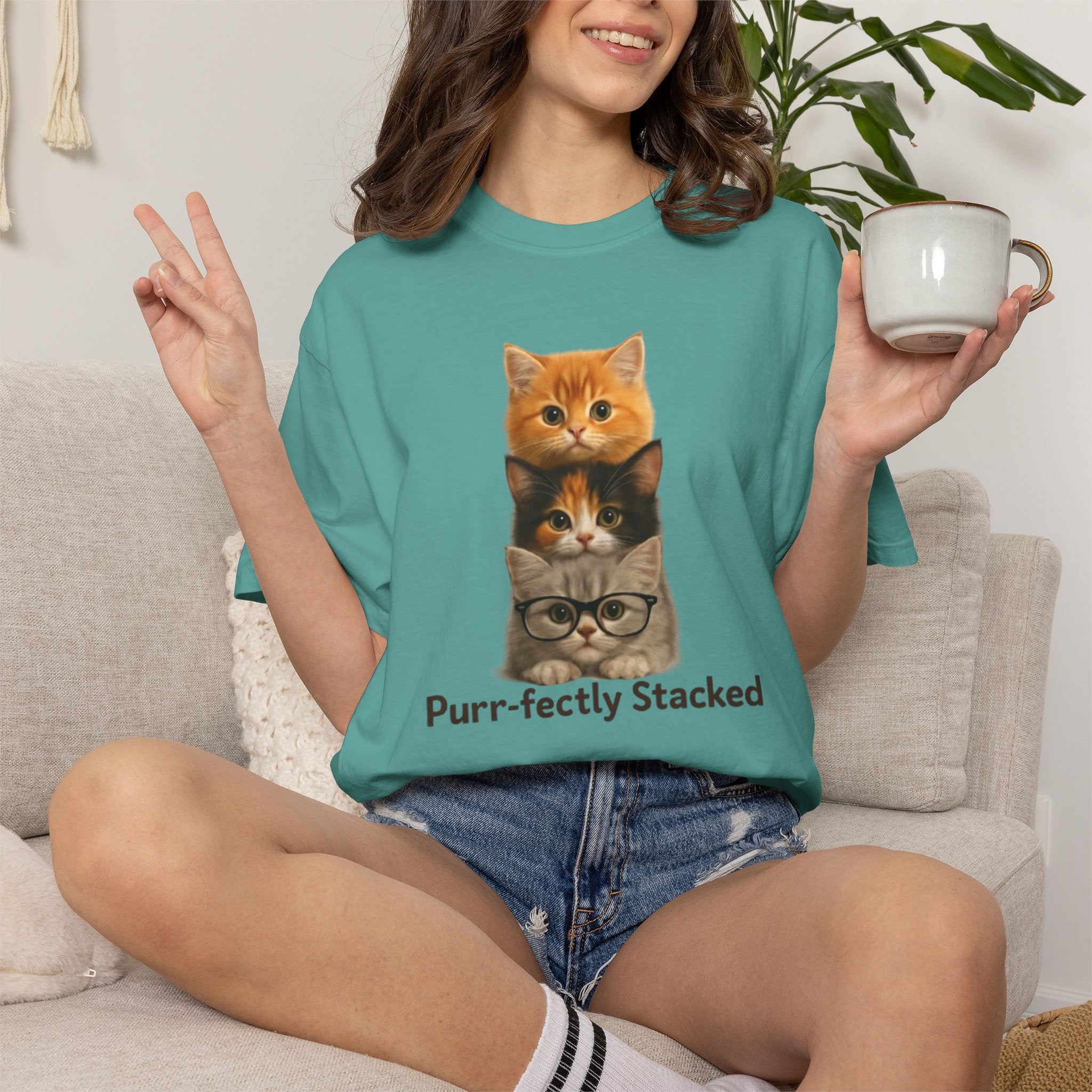 Purr fectly Stacked Cat T Shirt