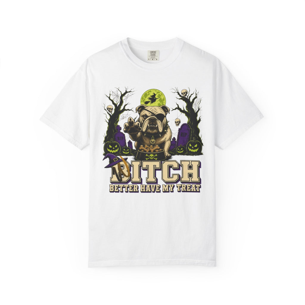 Halloween Bulldog T Shirt Bitch Better Have My Treat Spooky Costume Tee