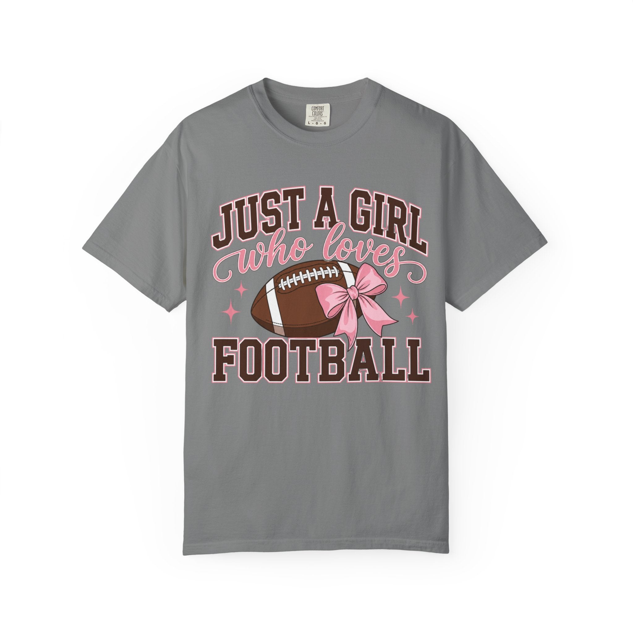 Just A Girl Who Loves Football T Shirt Pink Bow Football Tee