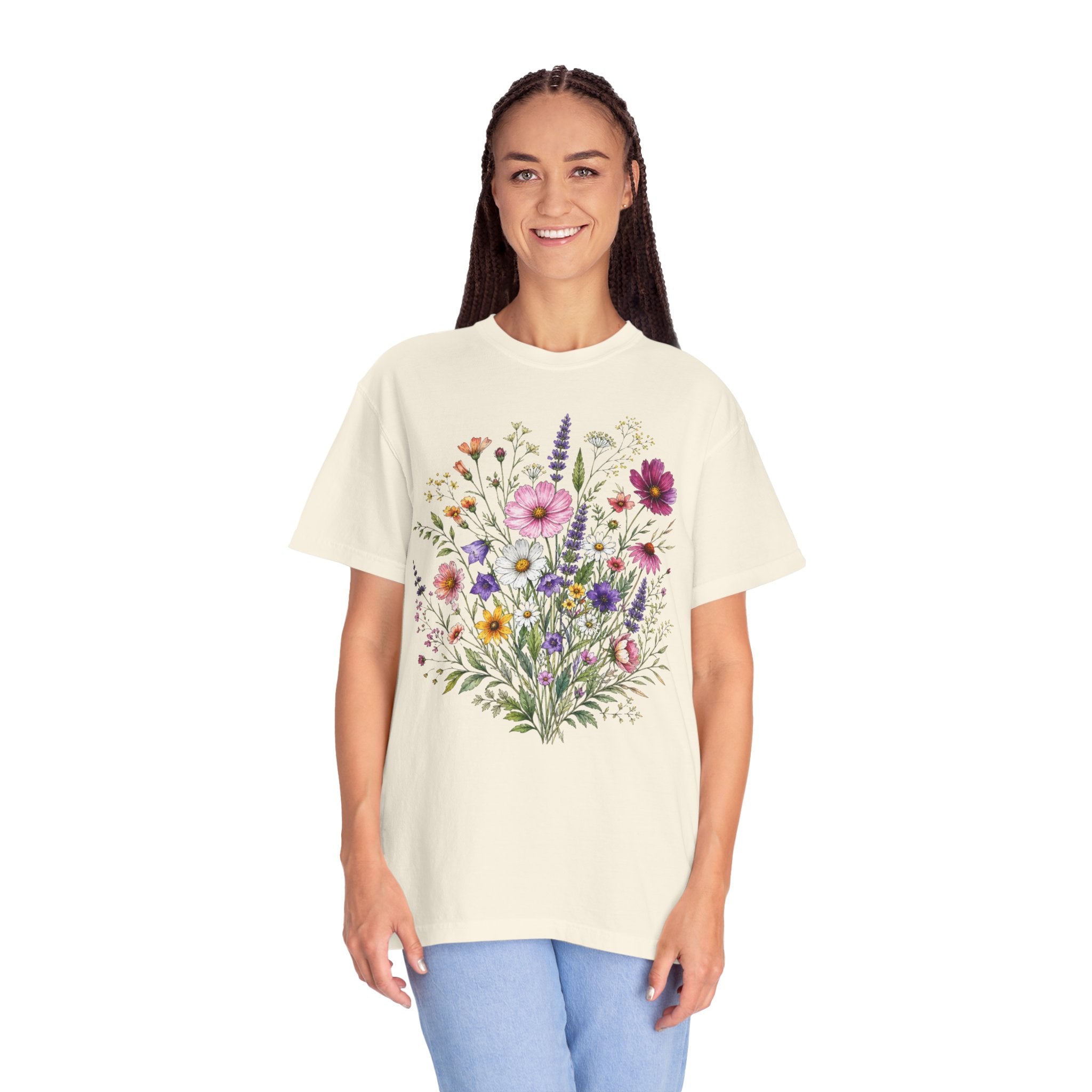 Floral Bouquet T Shirt Wildflower Garden Graphic Tee