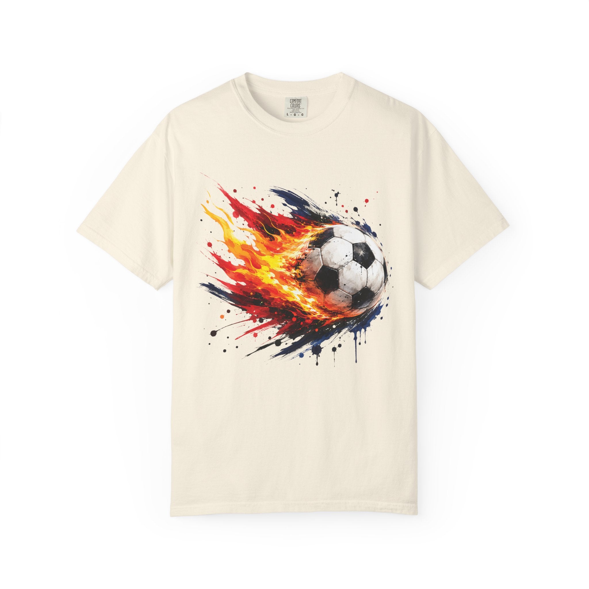 Flaming Soccer Ball T Shirt Fireball Football Graphic Tee