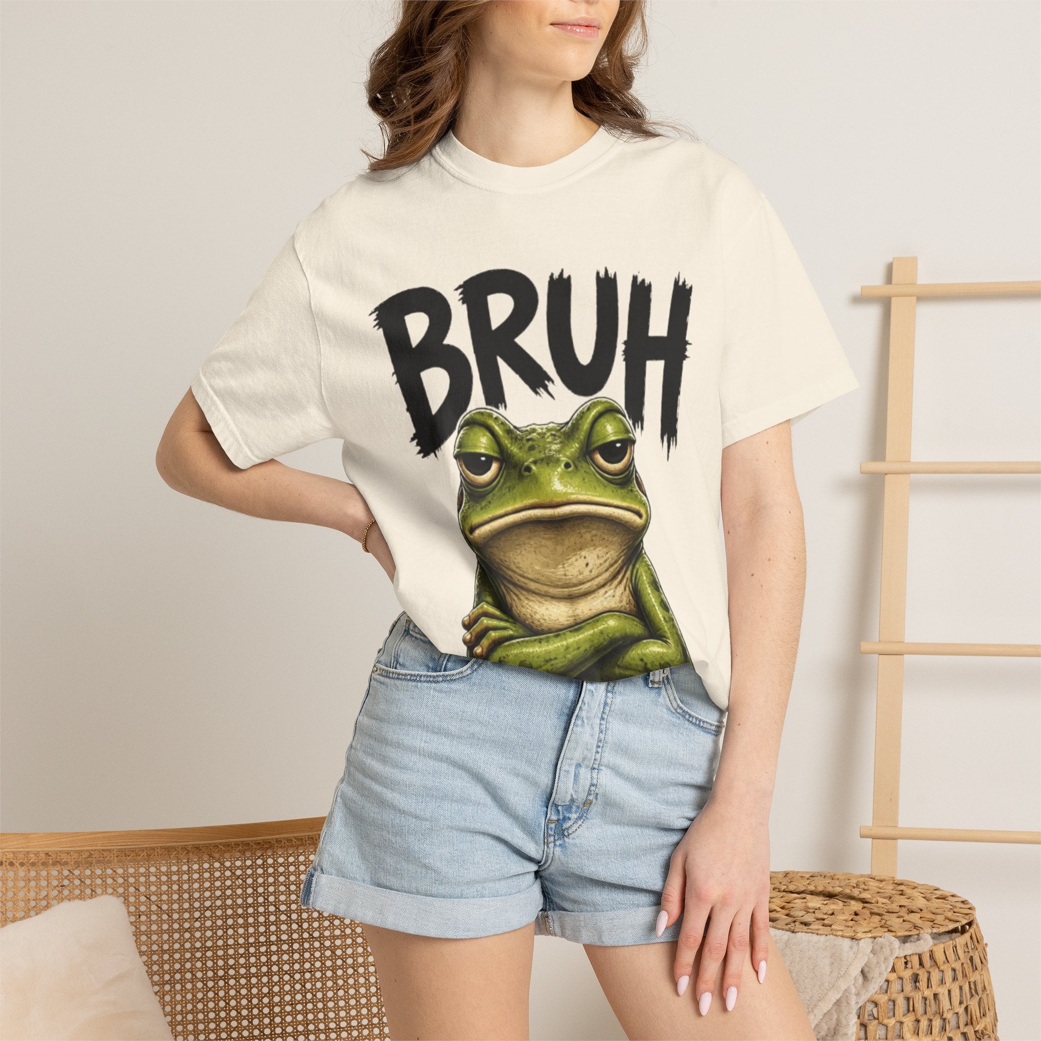 Bruh Frog T-Shirt Funny Grumpy Frog Graphic Tee