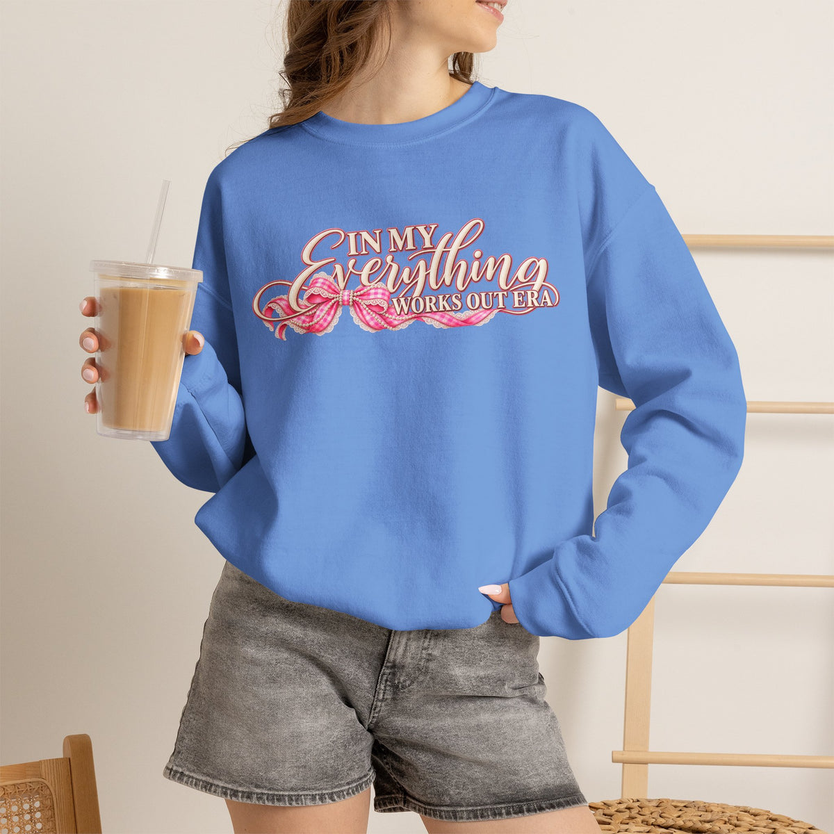 In My Everything Works Out Era Sweatshirt, Coquette Bow Crewneck, Positive Affirmation Shirt, Manifestation Gift for Her