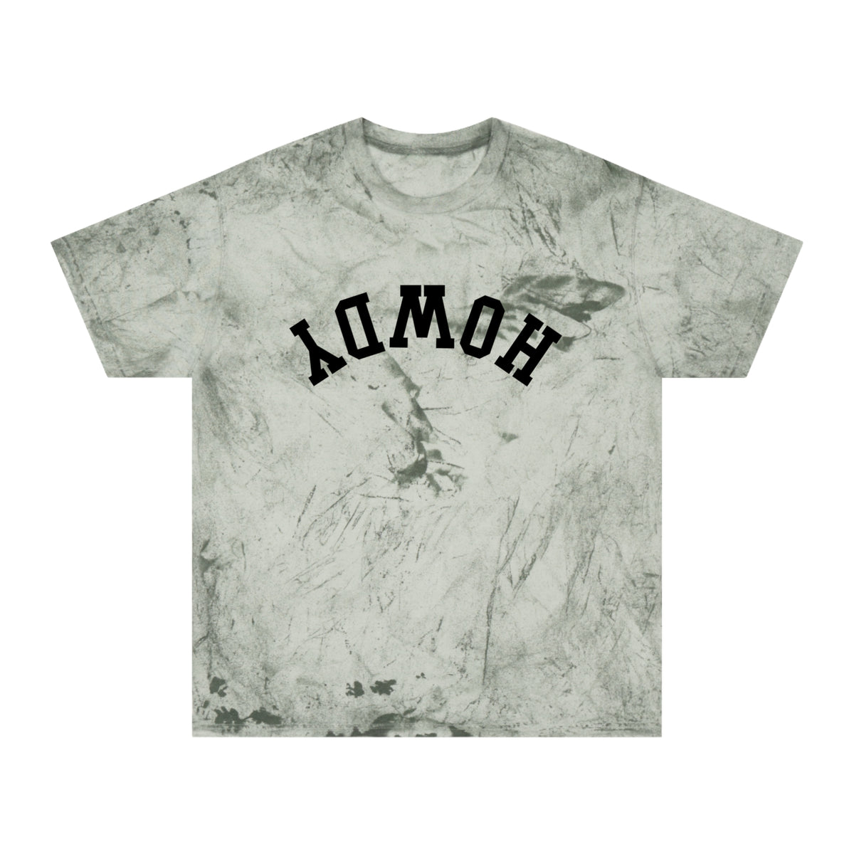 Tie-Dye Howdy Tee Shirt Vintage Yellow Marble Graphic Tee