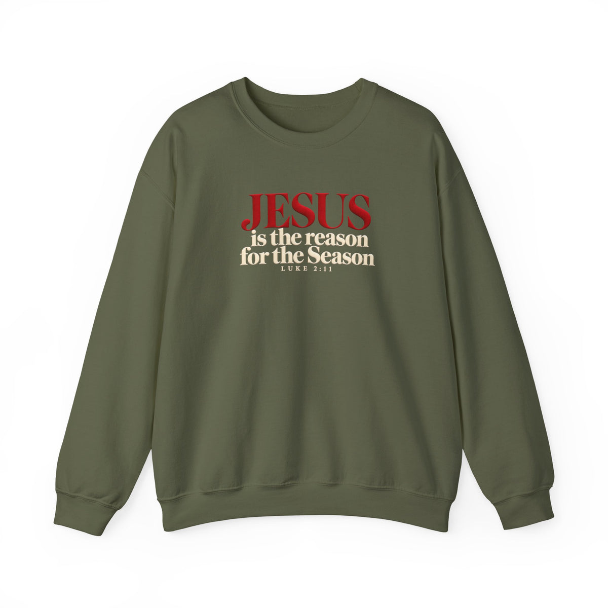 Jesus Is the Reason for the Season Sweatshirt, Christian Christmas Sweater, Religious Holiday Shirt, Luke 2:11, Faith Based Christmas Gift