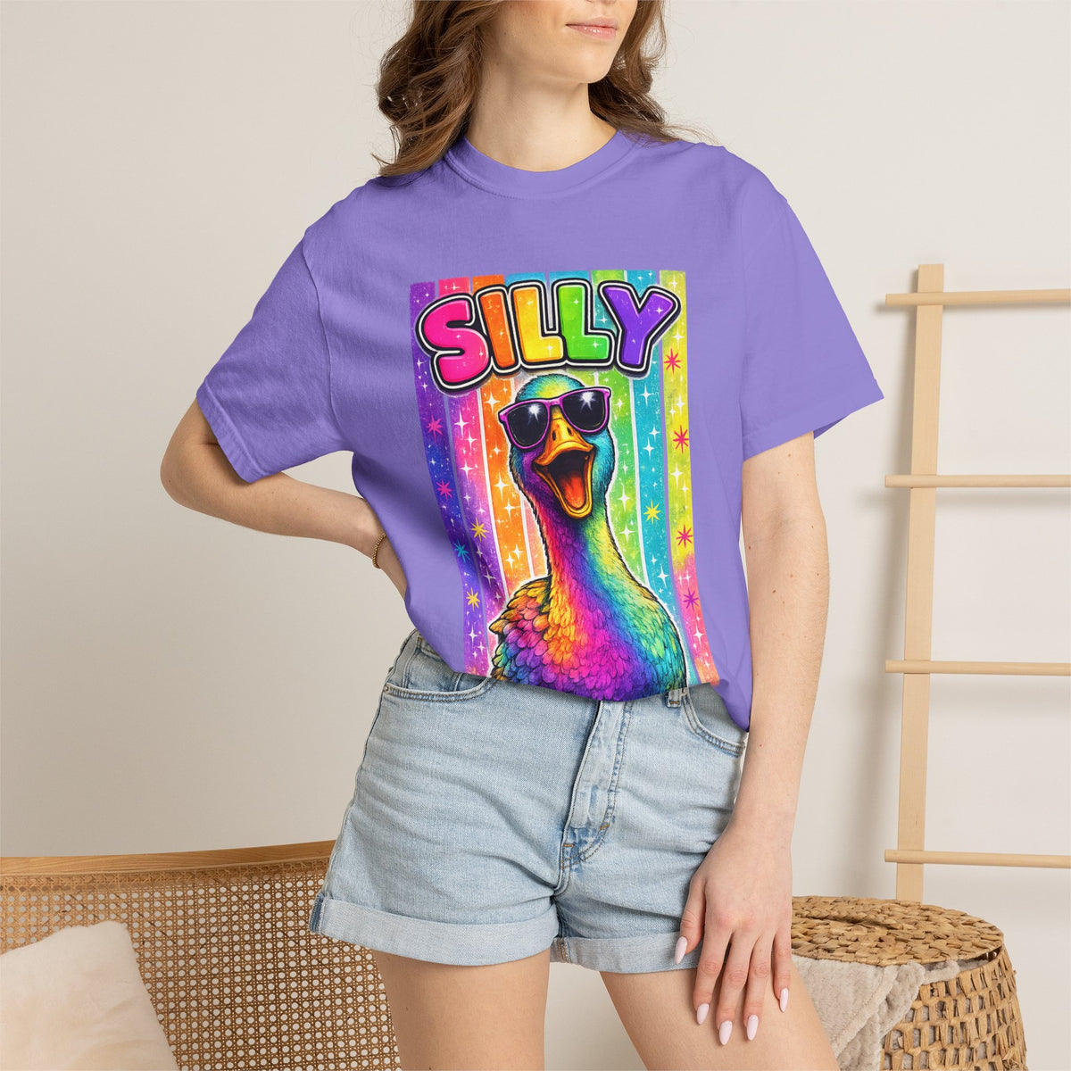 Silly Rainbow Goose T Shirt