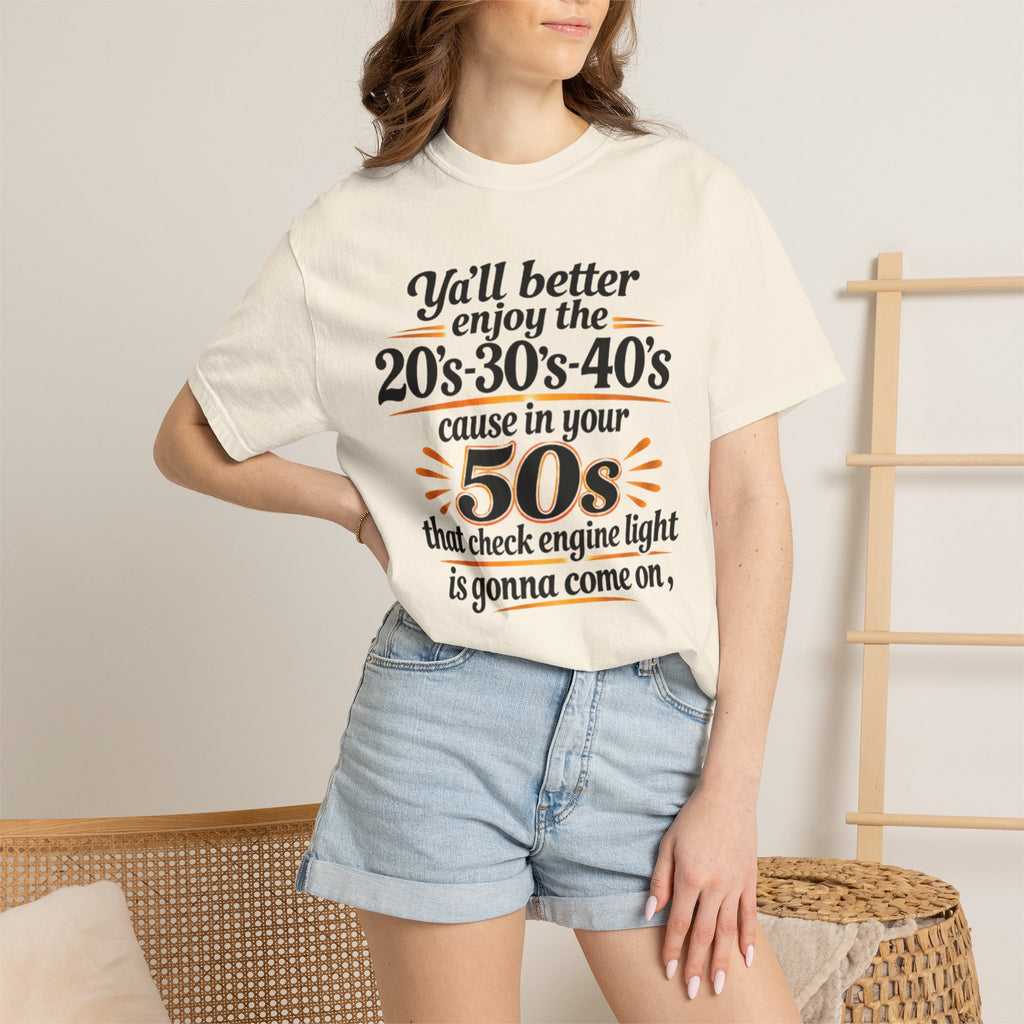 Funny Check Engine Light 50s Retirement T-Shirt
