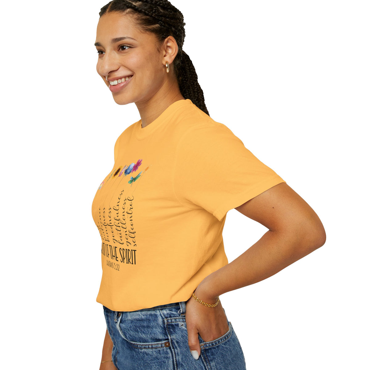 Fruit of the Spirit Floral Tee shirt | Galatians 5:22 Scripture Tee