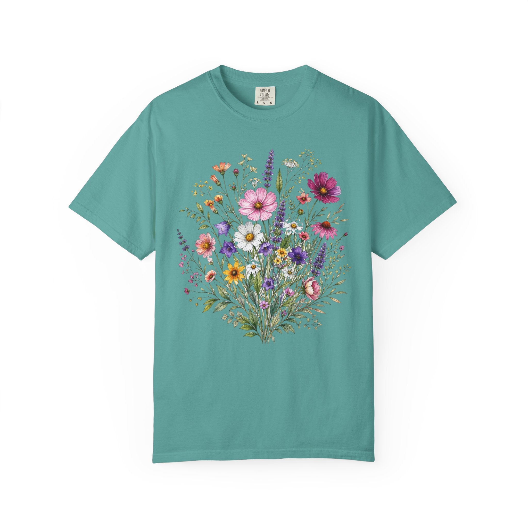 Floral Bouquet T Shirt Wildflower Garden Graphic Tee