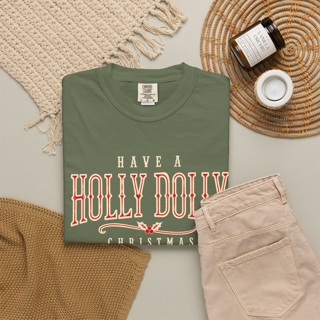 Have a Holly Dolly Christmas Shirt, Western Christmas Tee, Country Christmas Shirt, Retro Holiday T-Shirt, Southern Christmas Gift