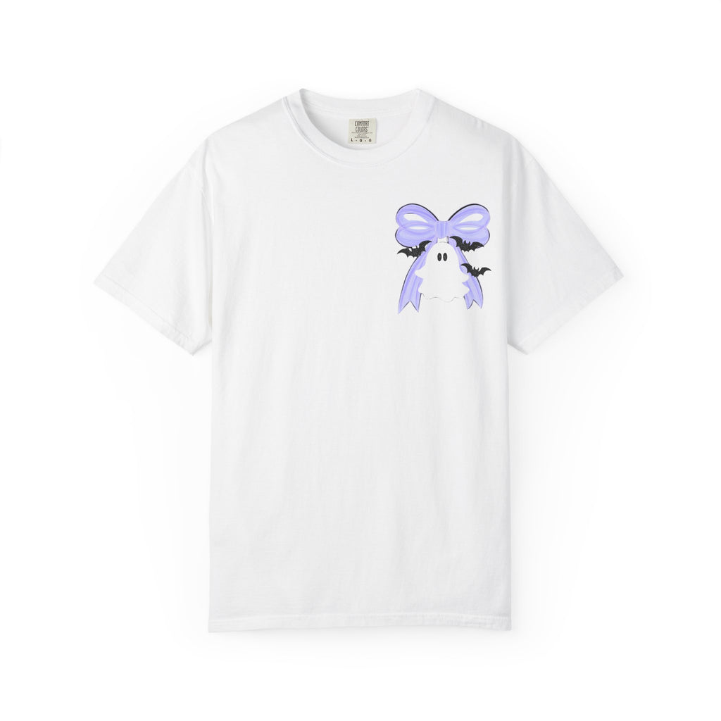 Spooky Season Ghost Tee Lavender Bow Halloween T Shirt