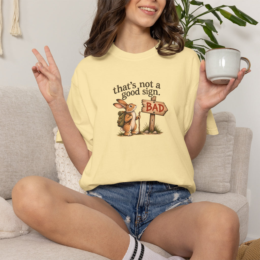 Thats Not a Good Sign bunny hikers mugshot Tee Shirt Funny hiking rabbit tee