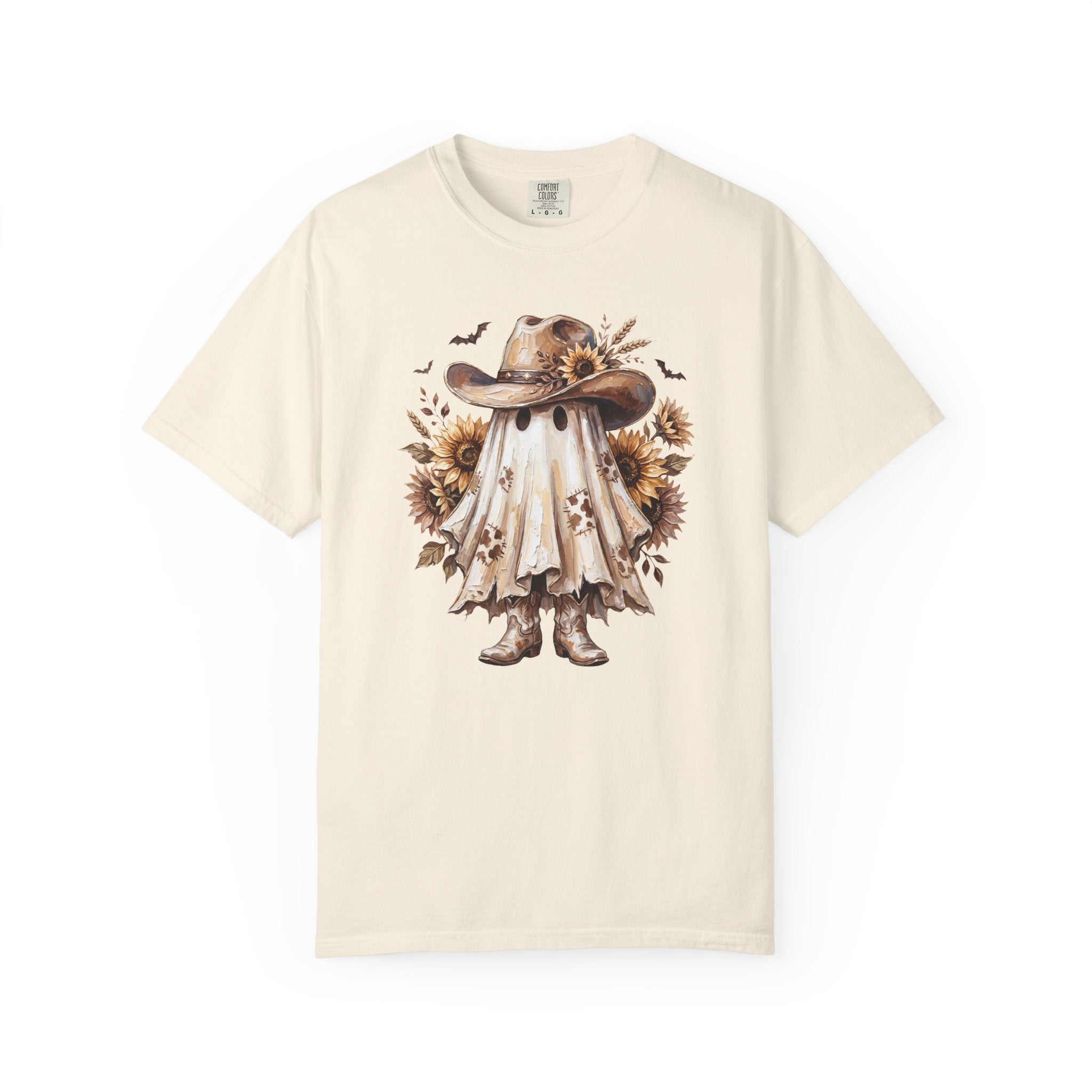 Ghost Cowboy T Shirt Cute Sunflower Halloween Tee