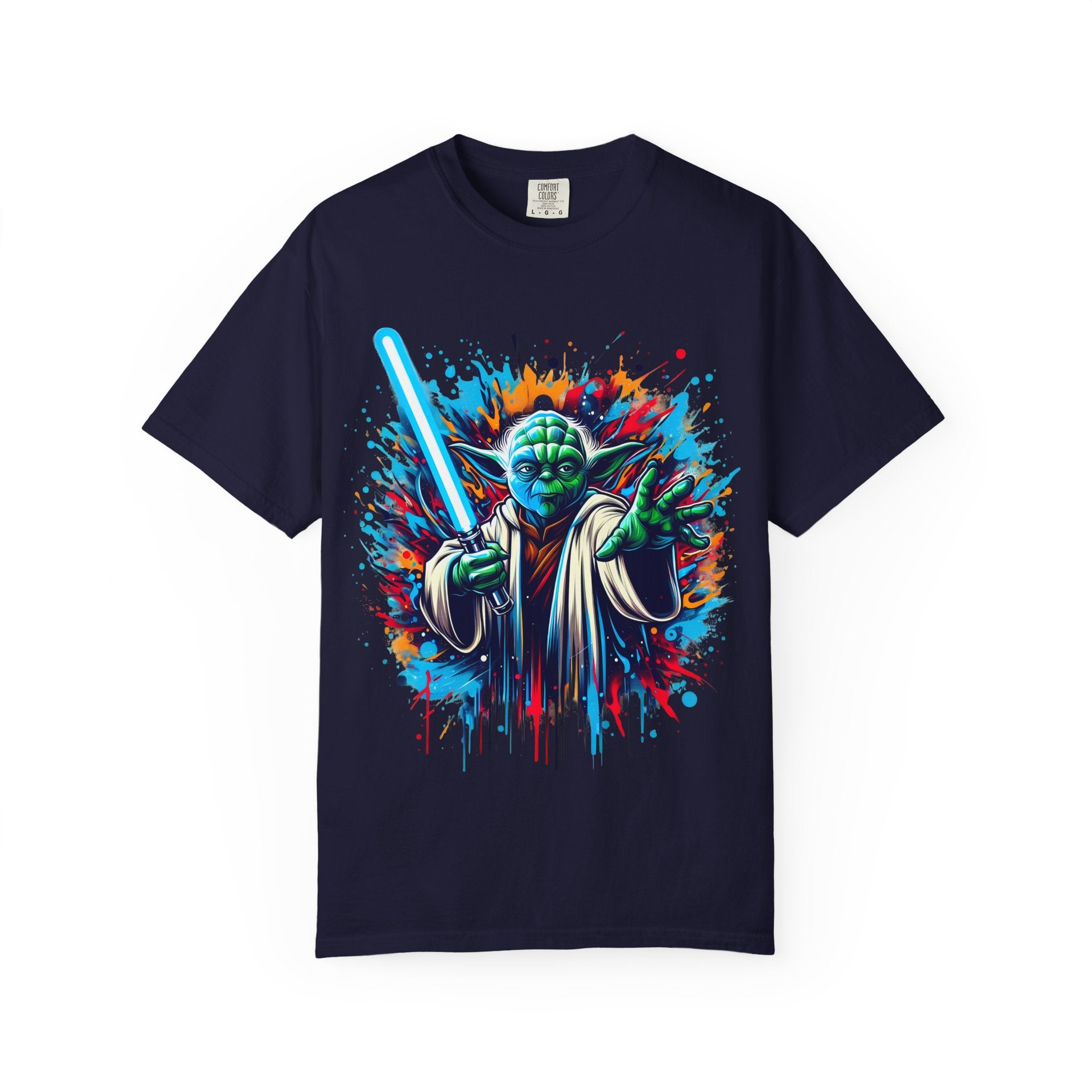 Galactic Jedi Warrior T Shirt Yoda Lightsaber Graphic Tee