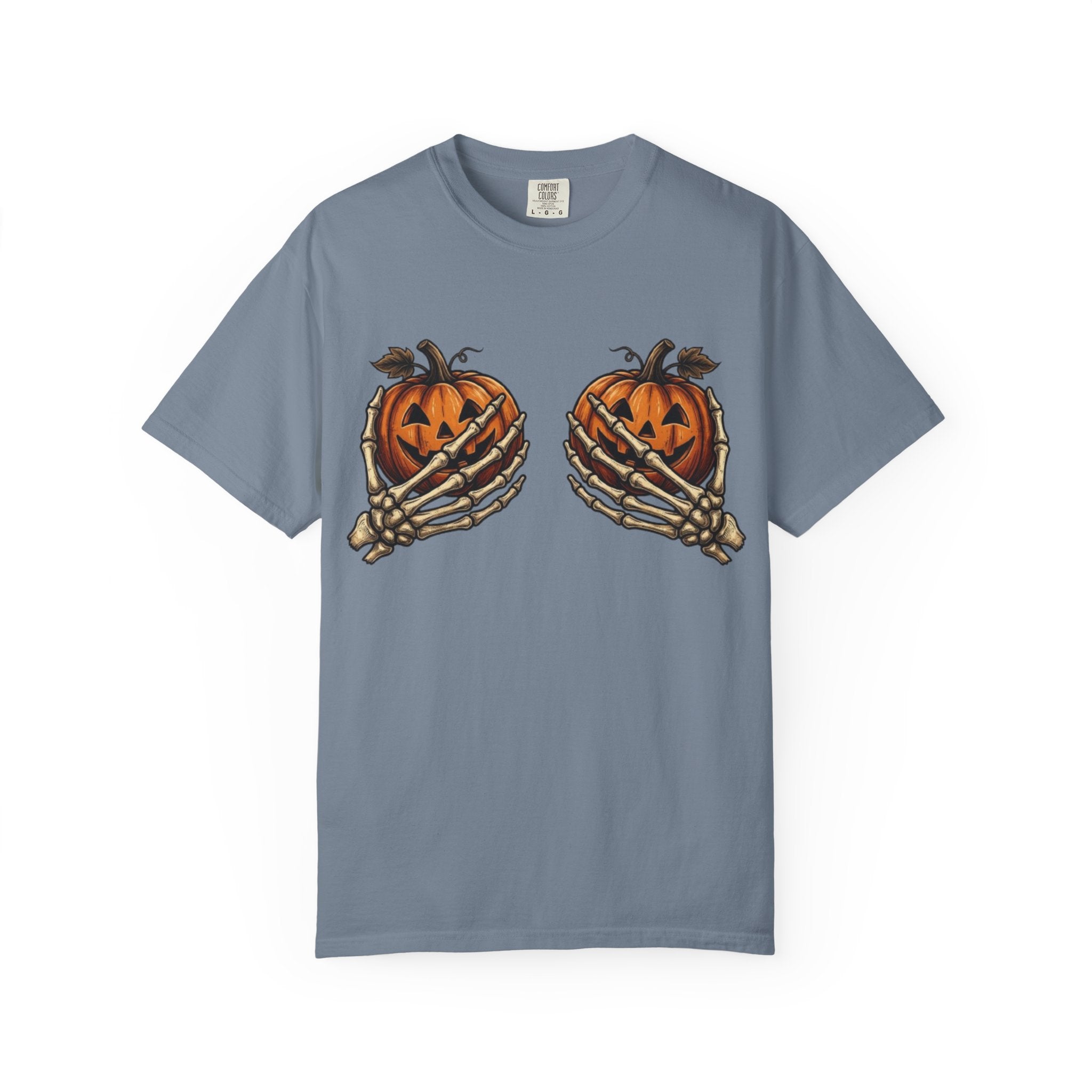Pumpkin Heart Tee Skeleton Hands Holding Jack o Lanterns Halloween T Shirt