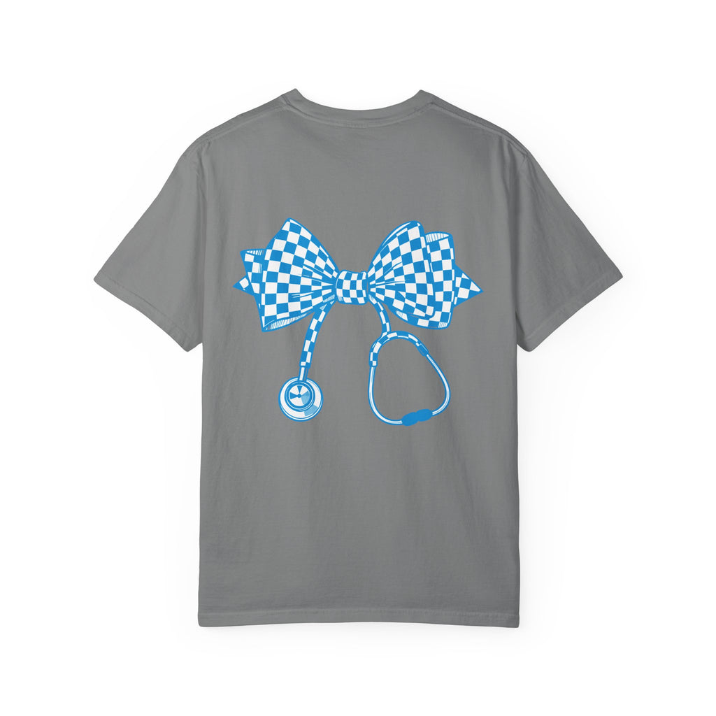 Checkerboard Stethoscope T Shirt Cute Nurse Doctor Medical Tee