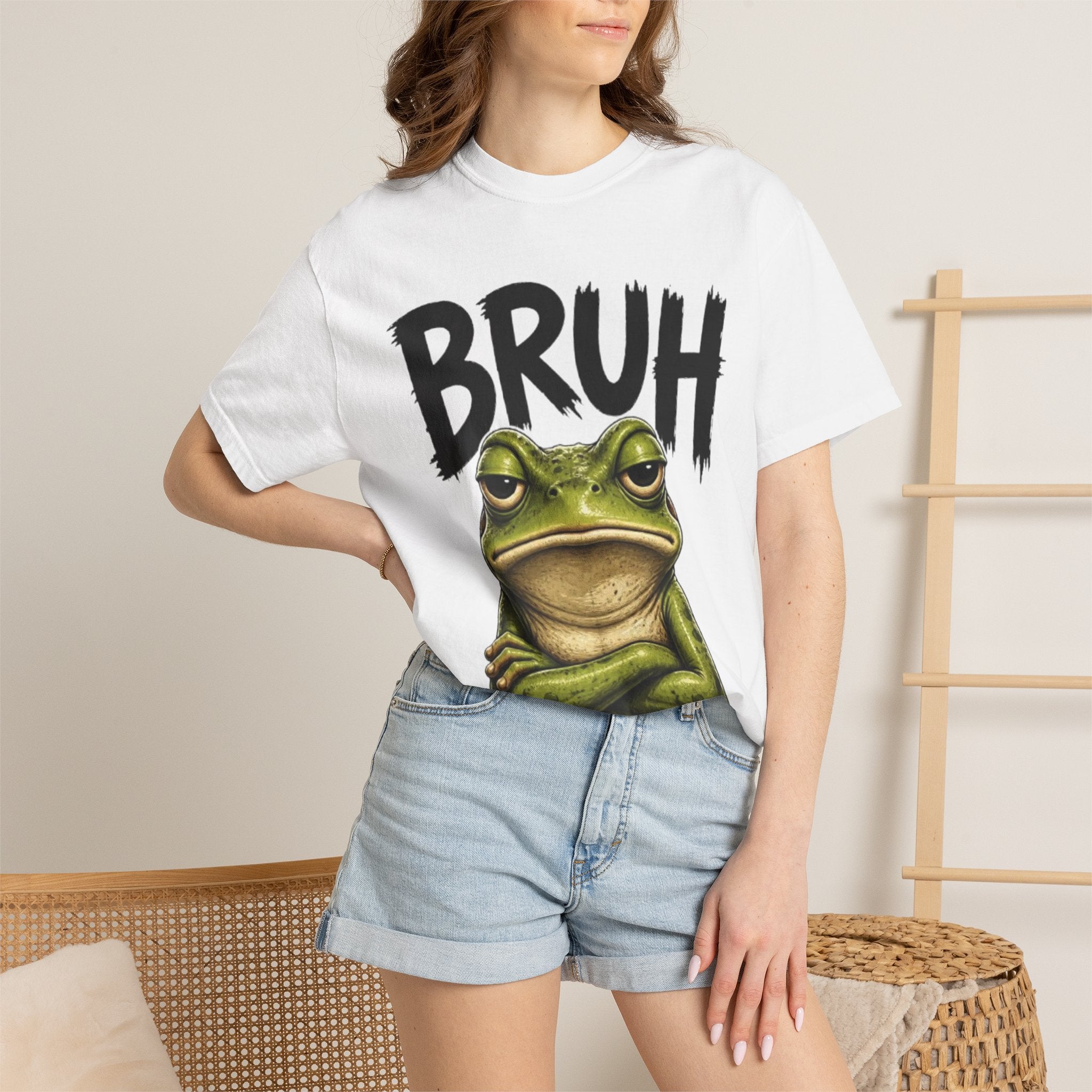 Bruh Frog T-Shirt Funny Grumpy Frog Graphic Tee