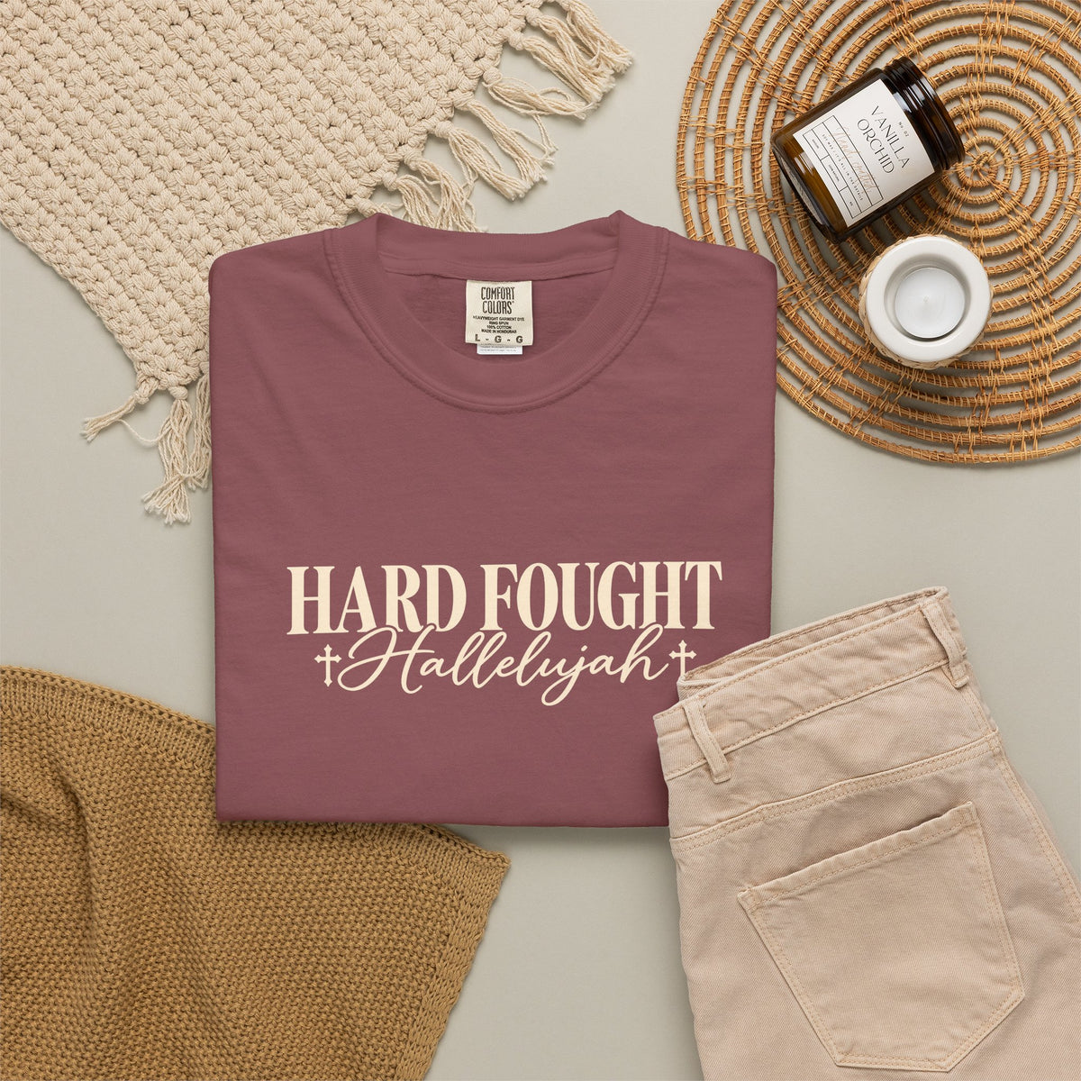 Hard Fought Hallelujah T Shirt Inspirational Christian Graphic Tee