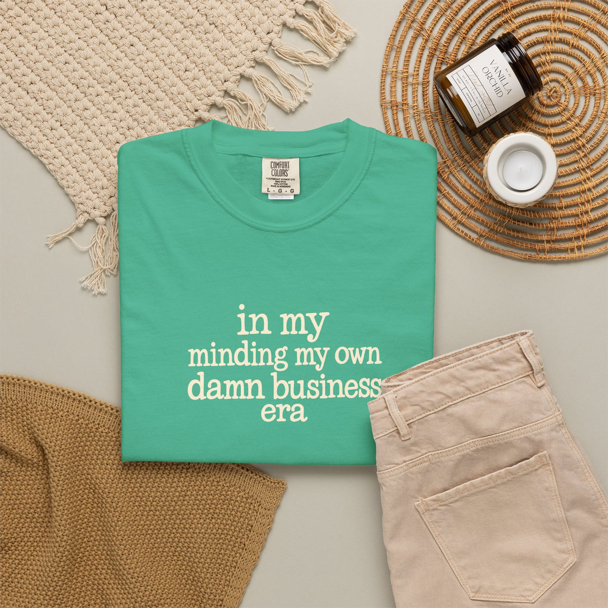 in my minding my own damn business era T shirt | text tee casual graphic top