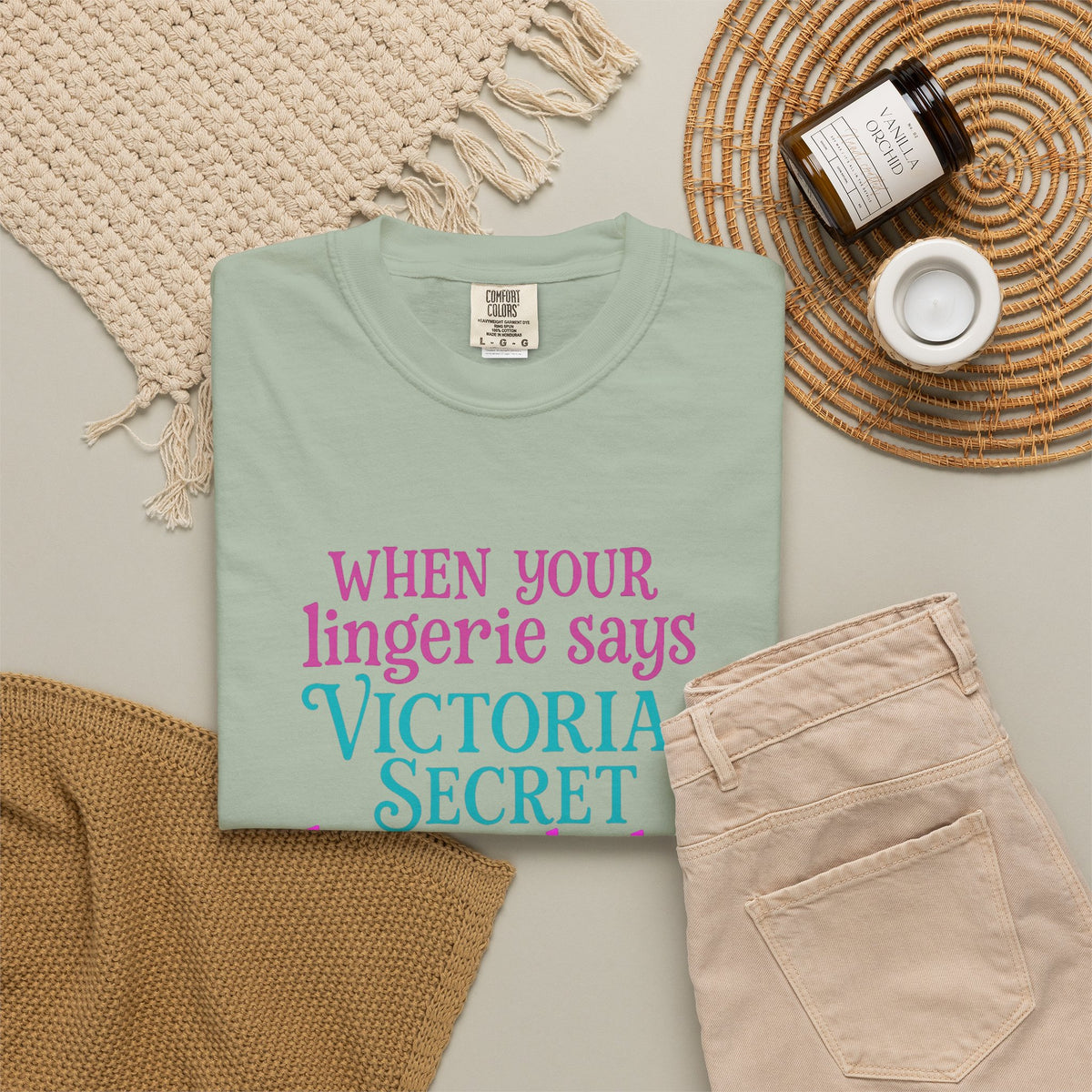 Graphic T Shirt When Your Lingerie Says Victorias Secret but Your Body Says McDonalds Funny Quote Tee