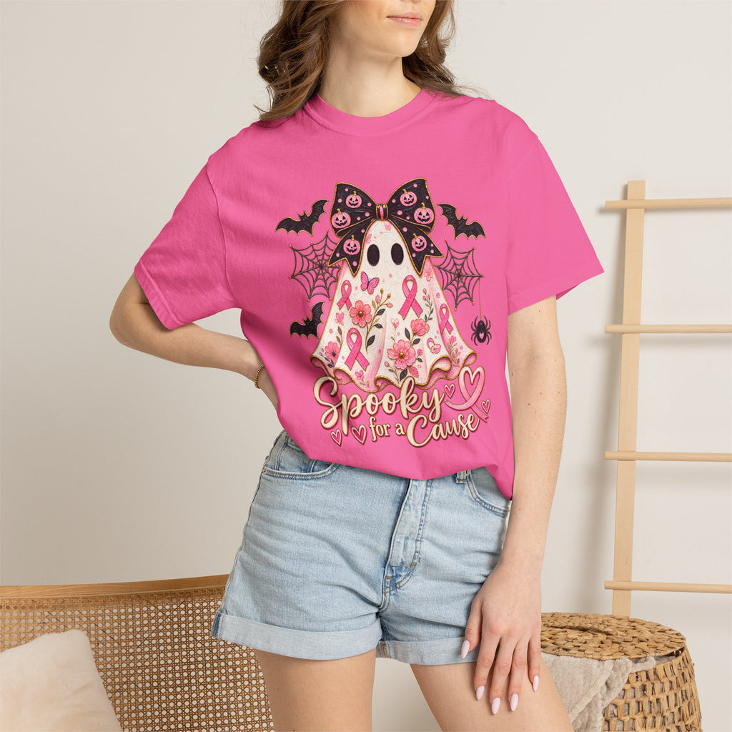 Pink Ribbon Ghost T shirt | Halloween Breast Cancer Awareness