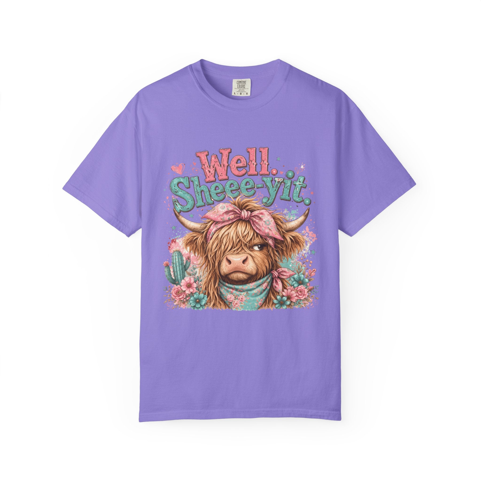 T-Shirt Well Sheey it Cute Highland Cow Graphic Tee