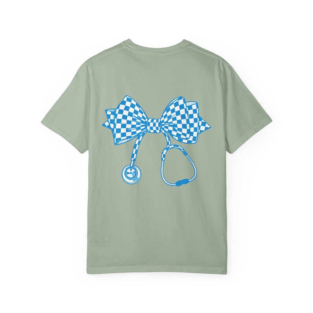 Checkerboard Stethoscope T Shirt Cute Nurse Doctor Medical Tee