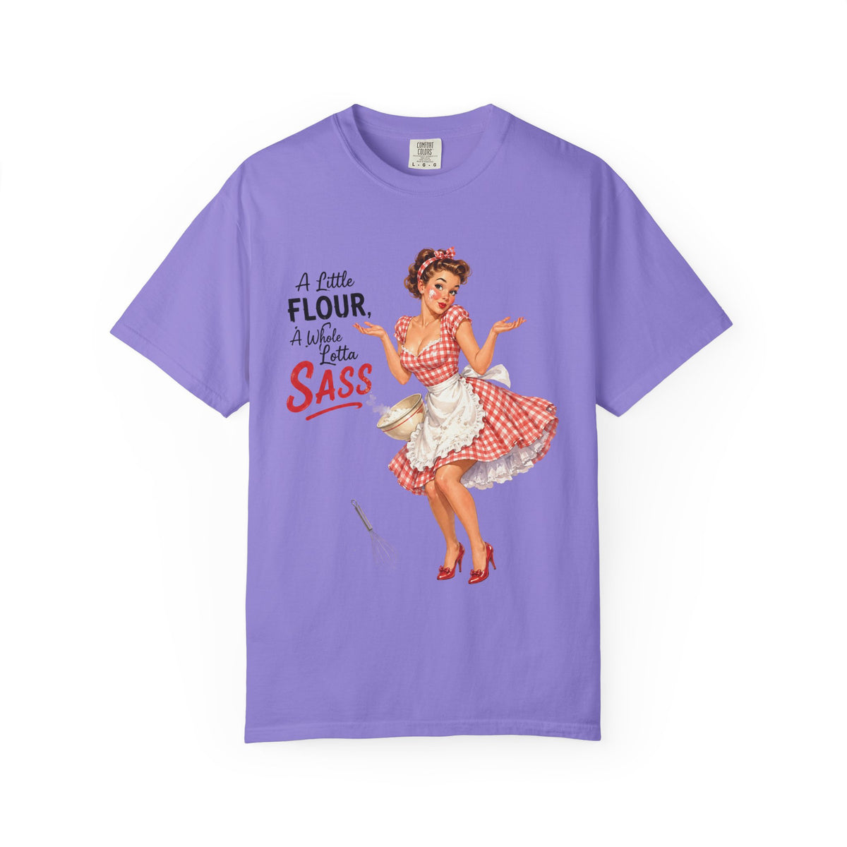 Vintage Pin Up Kitchen T Shirt A Little Flour A Little Sass