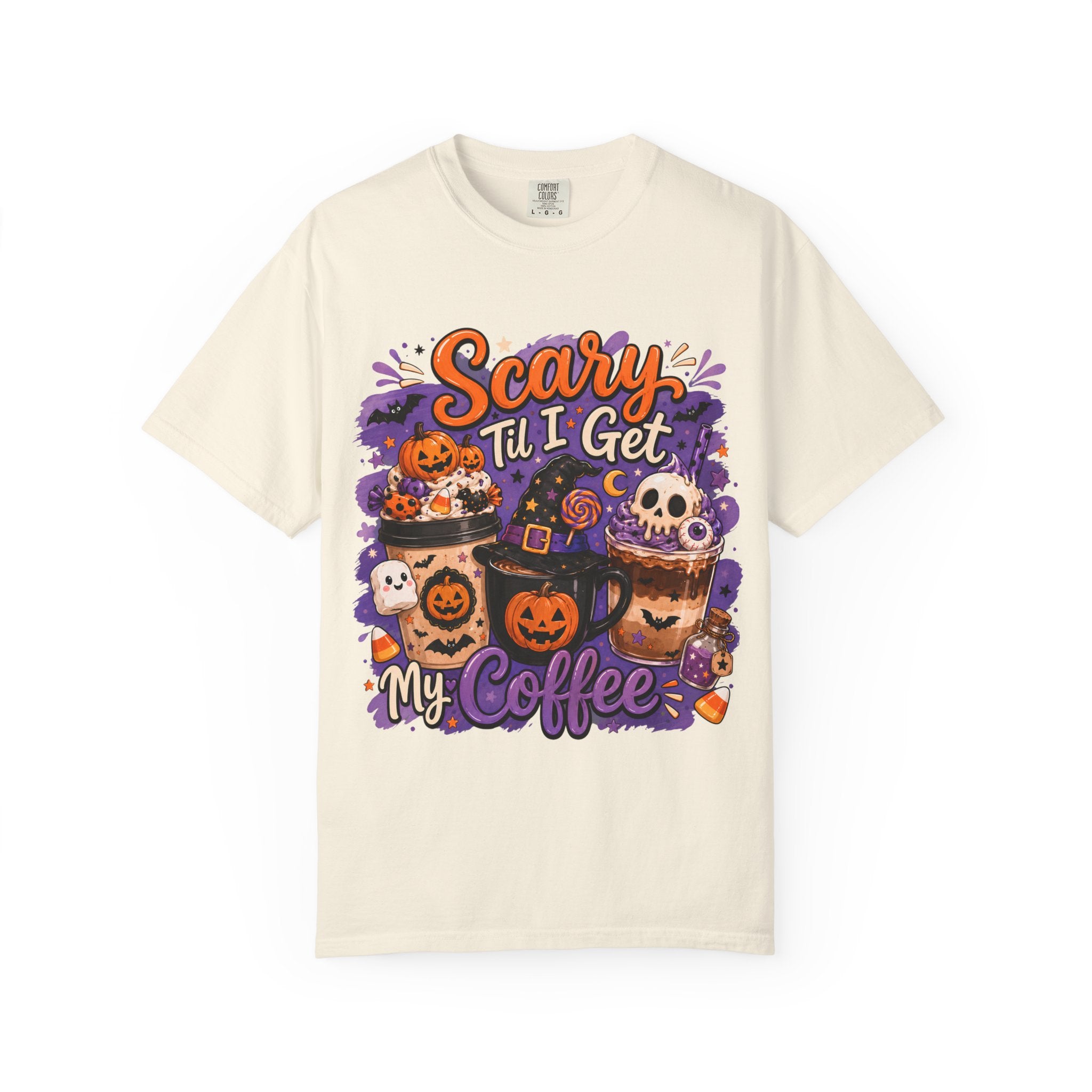 Halloween Coffee T Shirt Scary Til I Get My Coffee