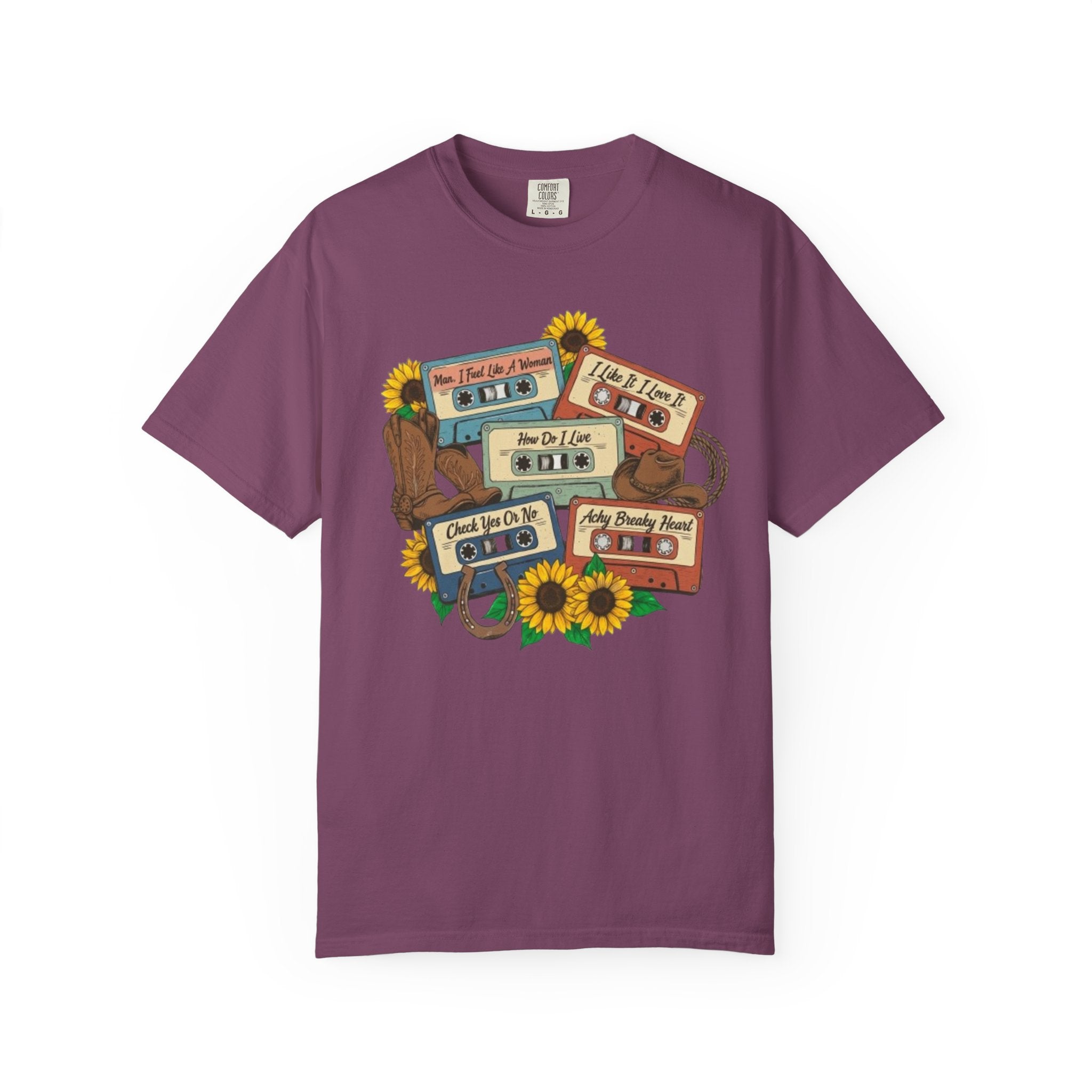 Cassette Mix T Shirt Retro Sunflower Tape Design