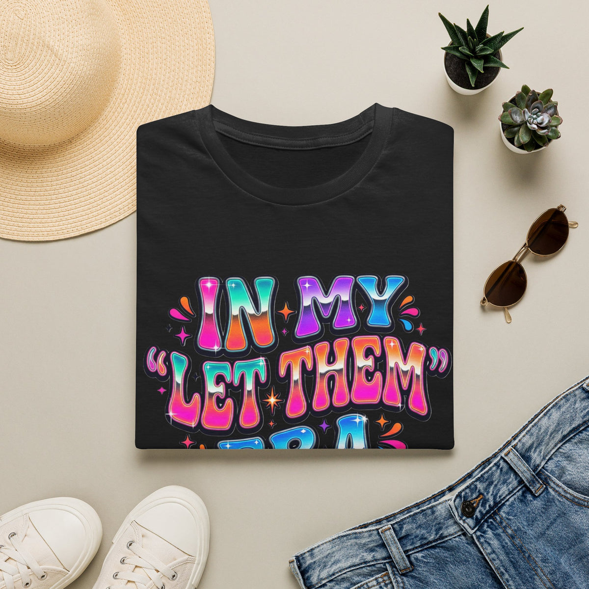 Graphic Tee In My Let Them Era Colorful Retro Statement Shirt