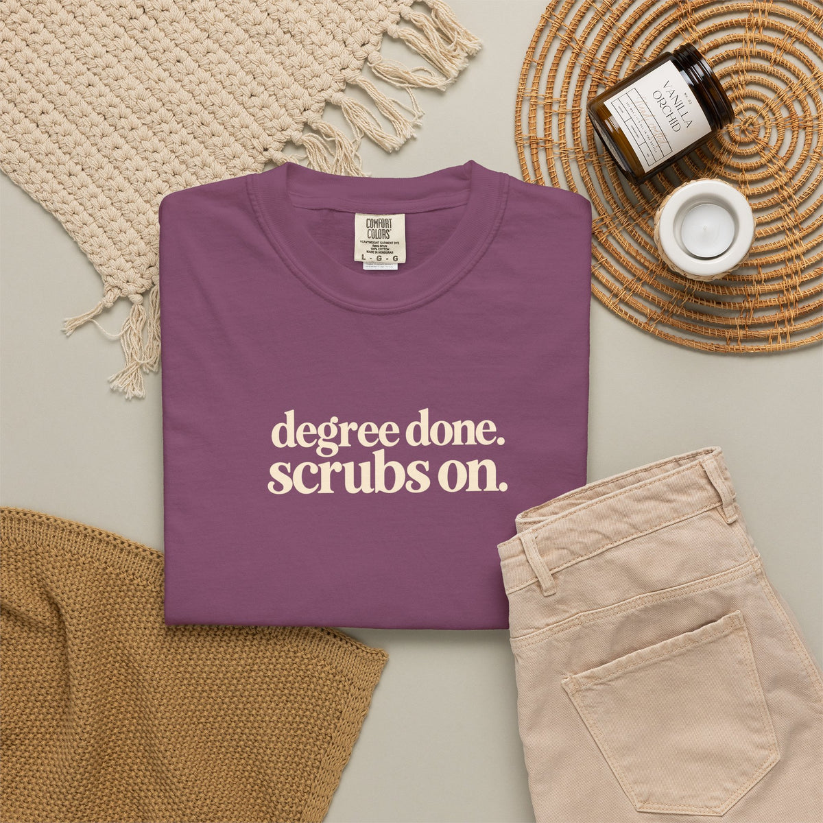 Nursing Graduation Shirt, Degree Done Scrubs On Tee, New Nurse Gift, Comfort Colors Nurse Shirt, RN LPN Graduation Gift
