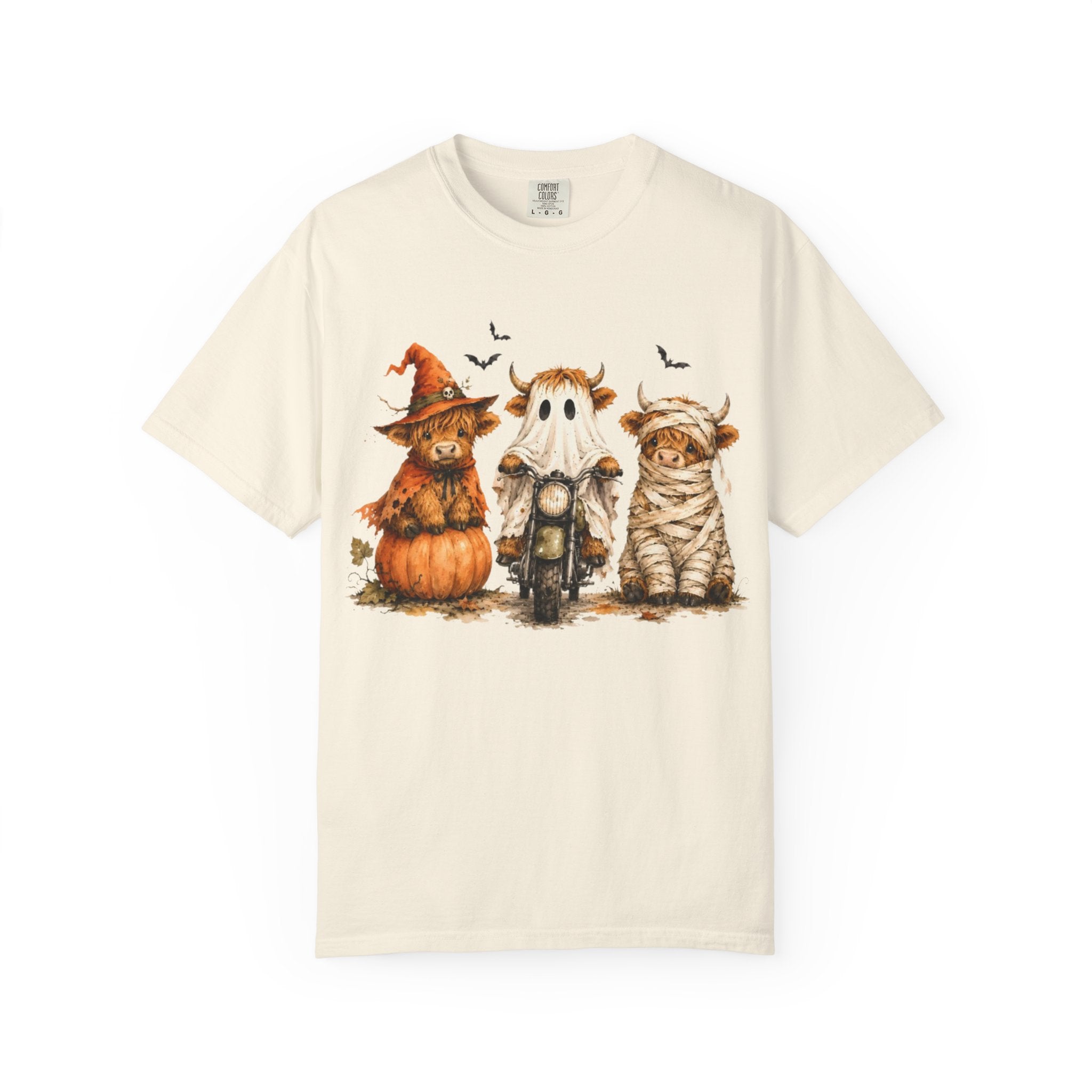 Halloween Pumpkin Cat Ghost T Shirt Cute Spooky Trio Tee