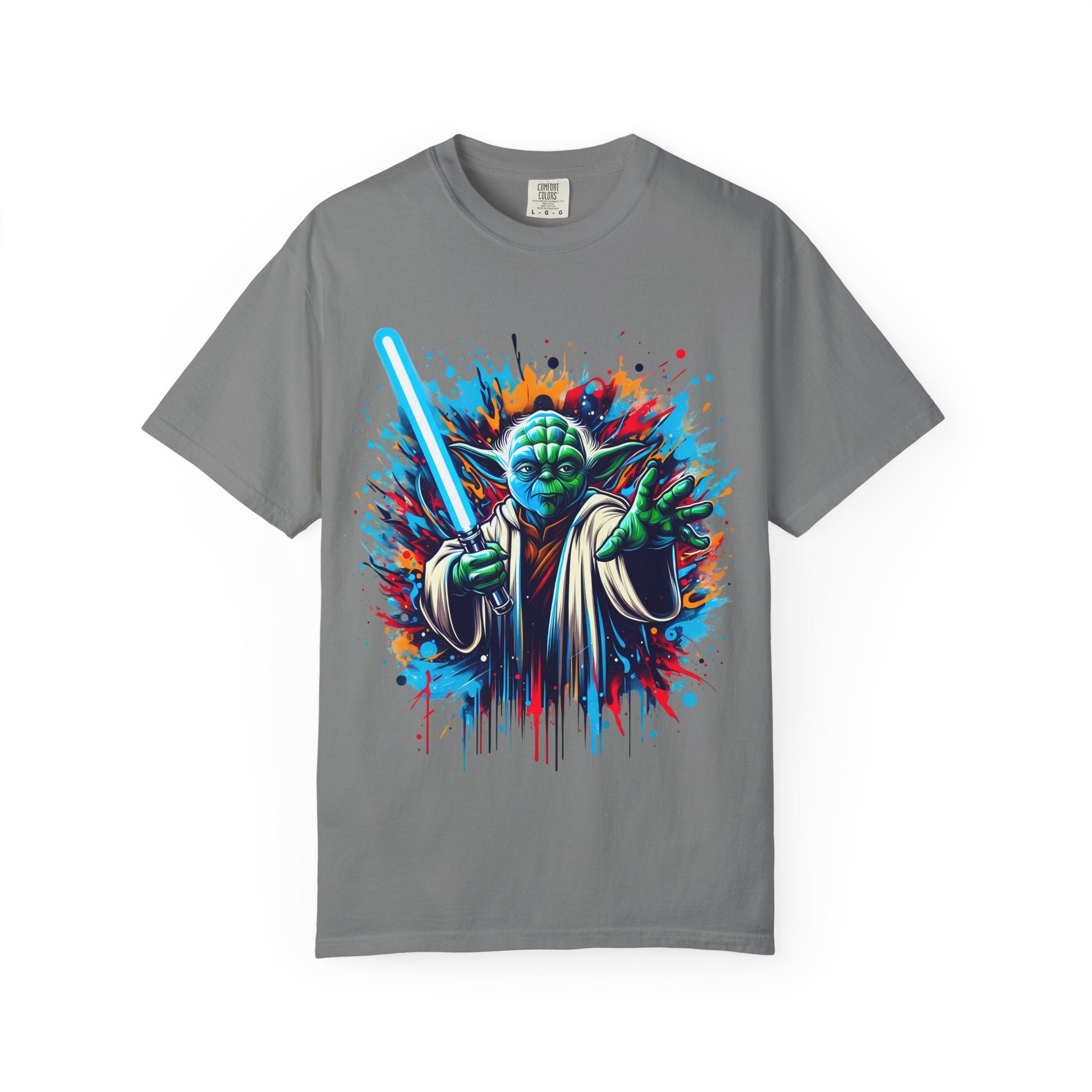 Galactic Jedi Warrior T Shirt Yoda Lightsaber Graphic Tee
