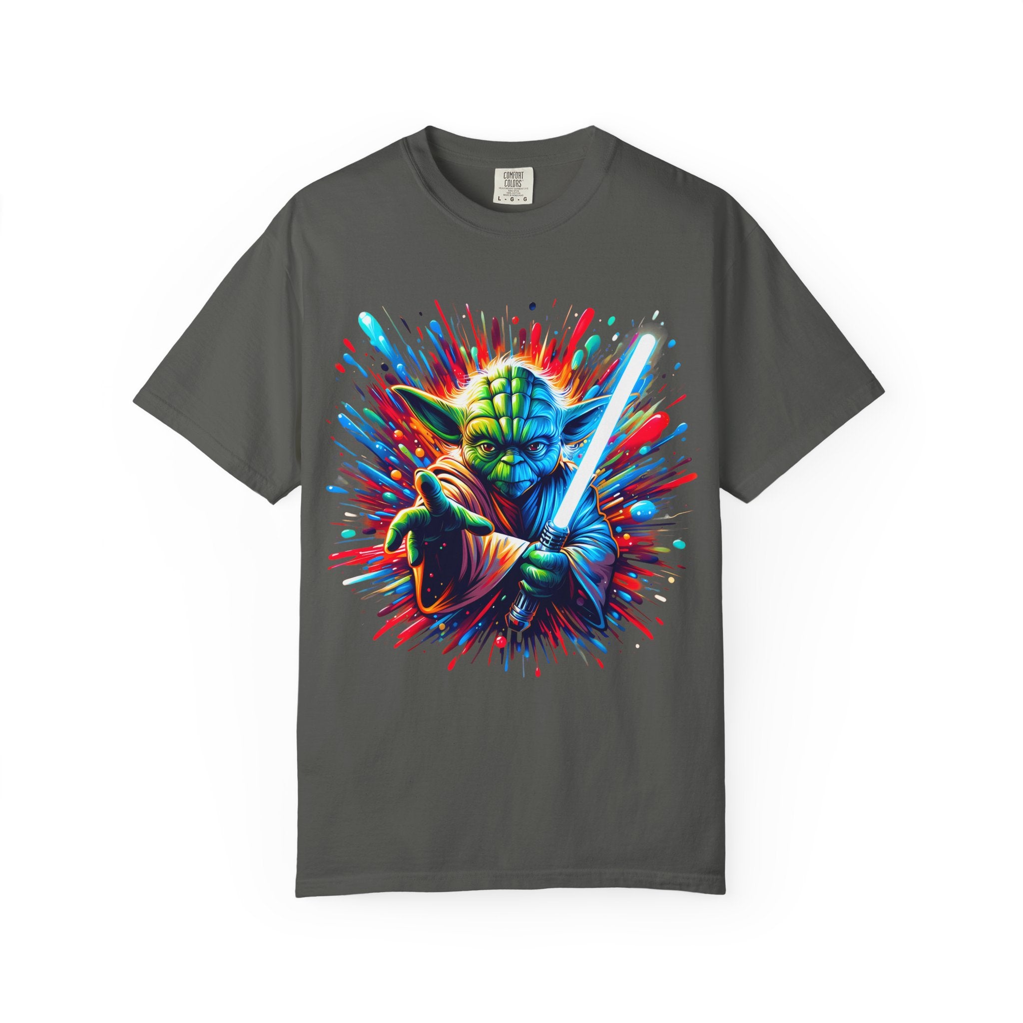 Yoda Neon Splash T Shirt Colorful Jedi Lightsaber Tee