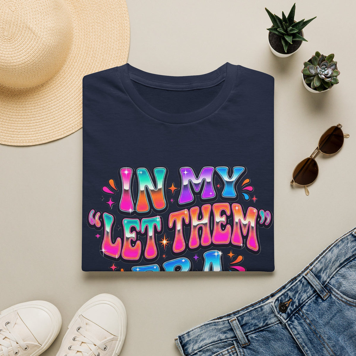 Graphic Tee In My Let Them Era Colorful Retro Statement Shirt