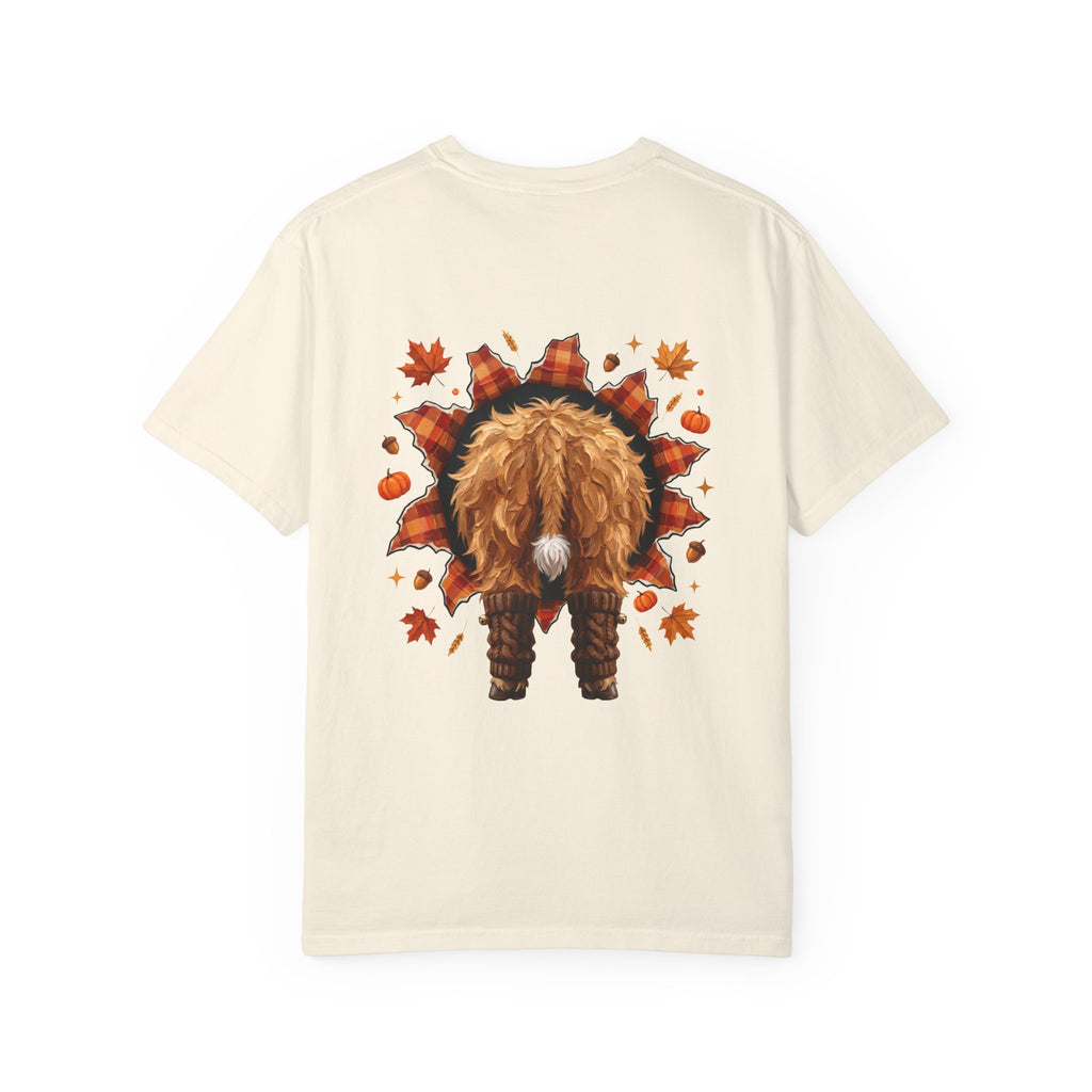 Highland Cow Autumn Tee Shirt Cute Fall Plaid Calf Design