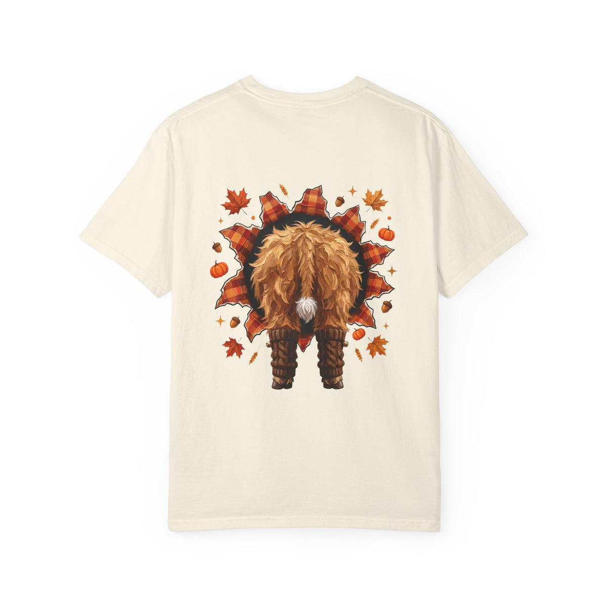 Highland Cow Autumn Tee Shirt Cute Fall Plaid Calf Design