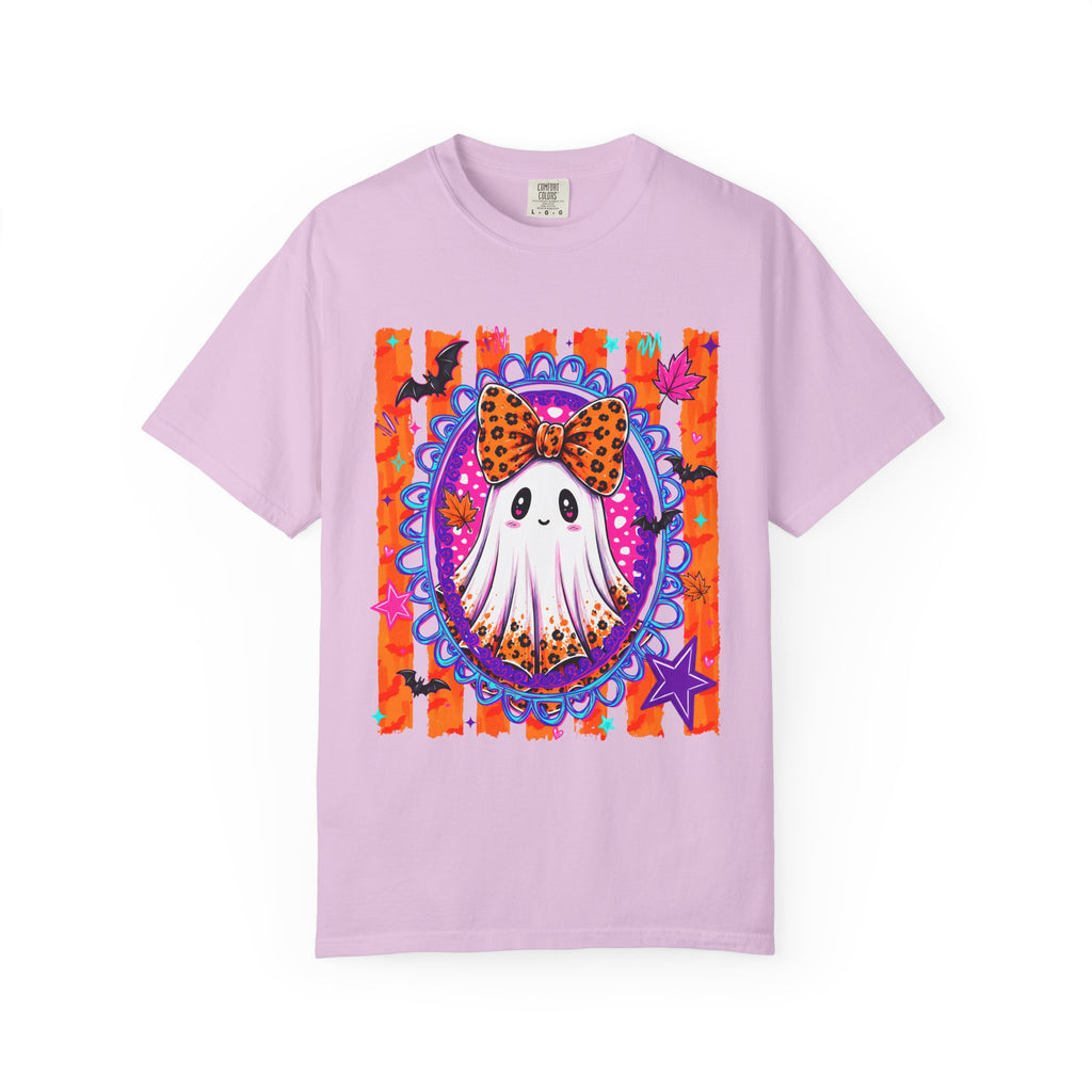 Halloween Ghost Tee Cute Polka Dot Bow Ghost Graphic T Shirt