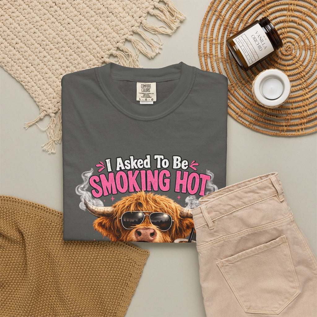 Menopause Smoking Hot T-Shirt Funny Cow with Sunglasses & Drink