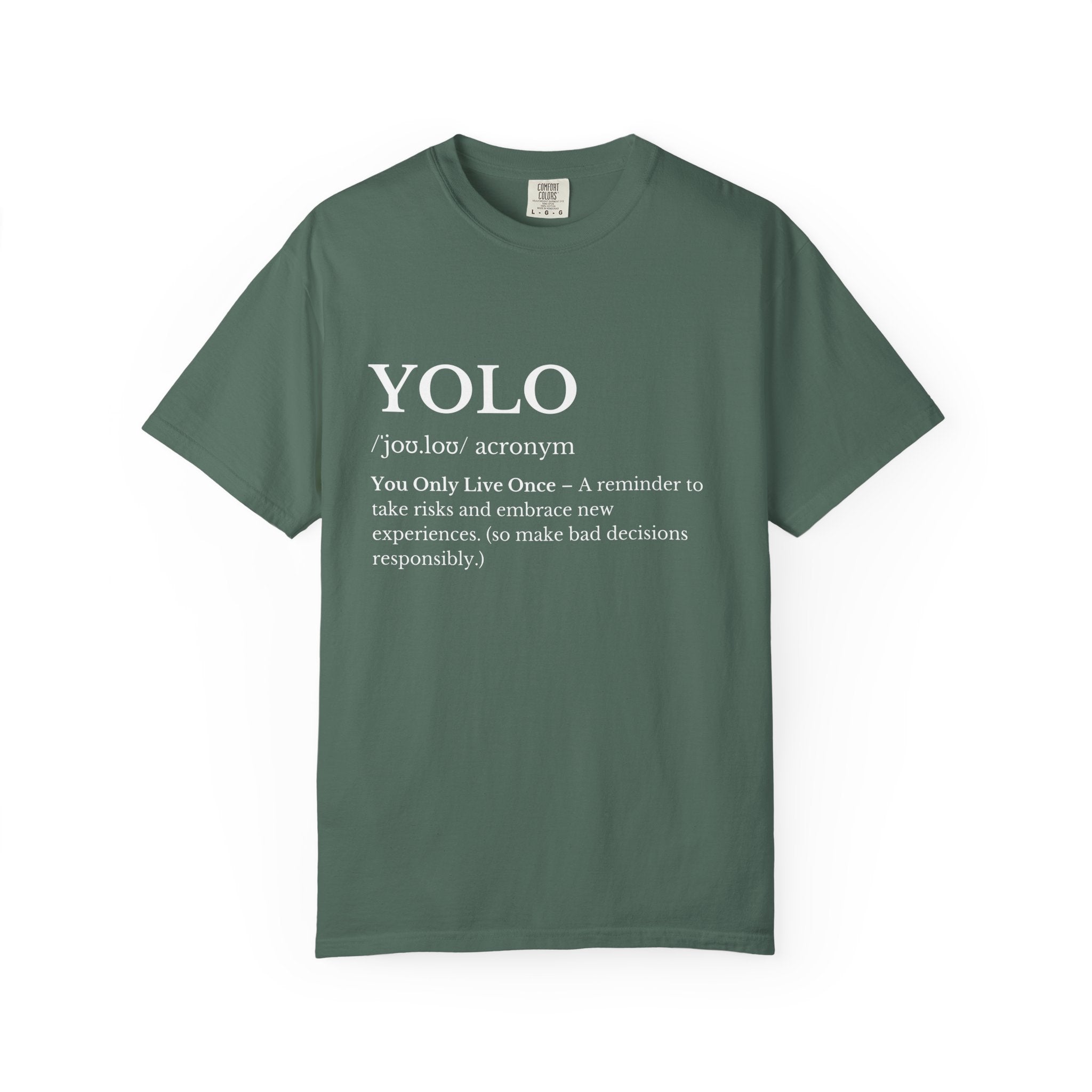 YOLO Definition T Shirt Minimalist Typography Graphic Tee