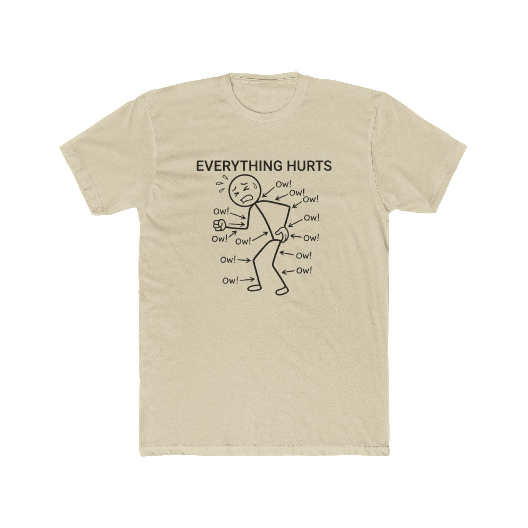 Everything Hurts Stick Figure T Shirt Funny Pain Relatable Tee