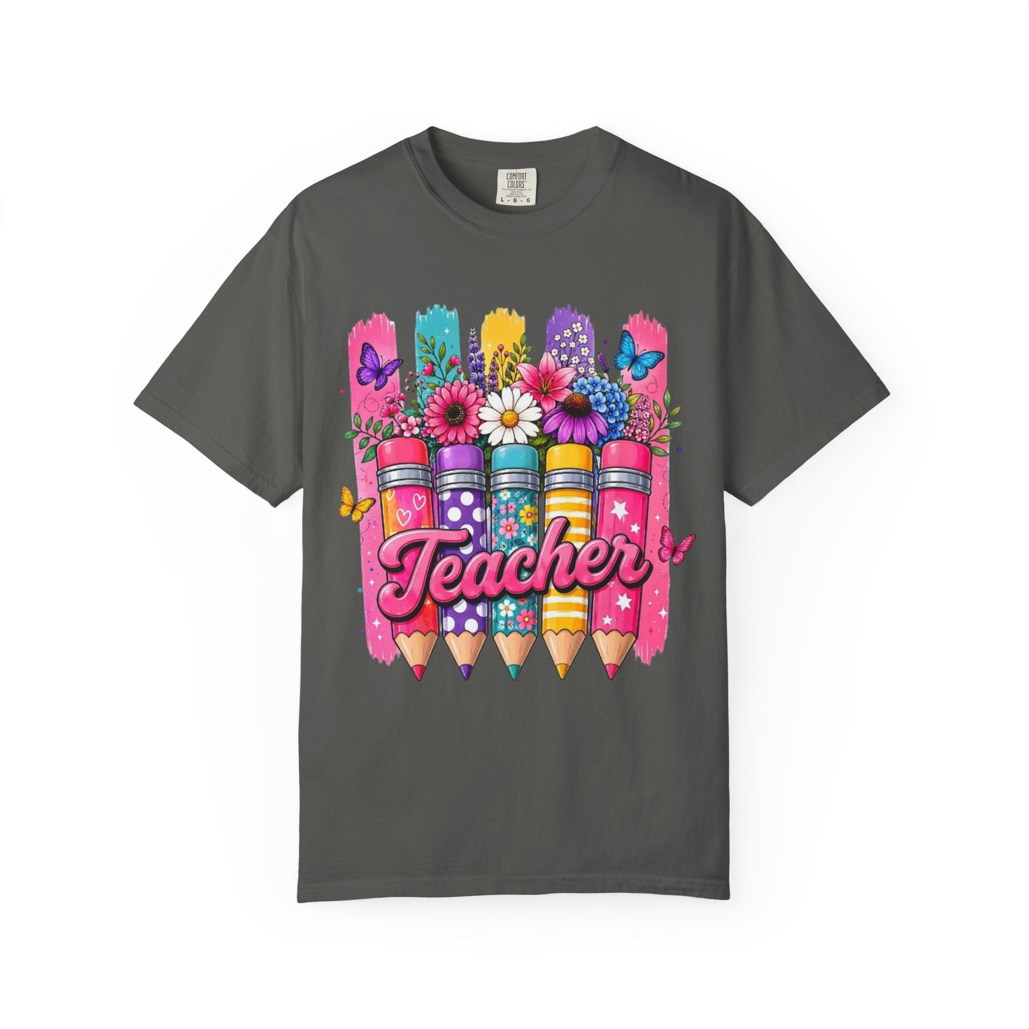 Teacher Pencil Bouquet T Shirt Colorful Floral Back to School Gift