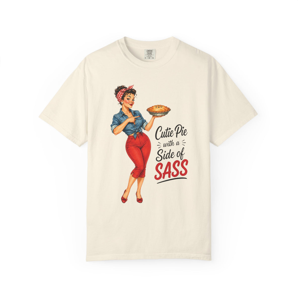 T Shirt Cutie Pie with a Side of Sass Retro Pin Up Tee