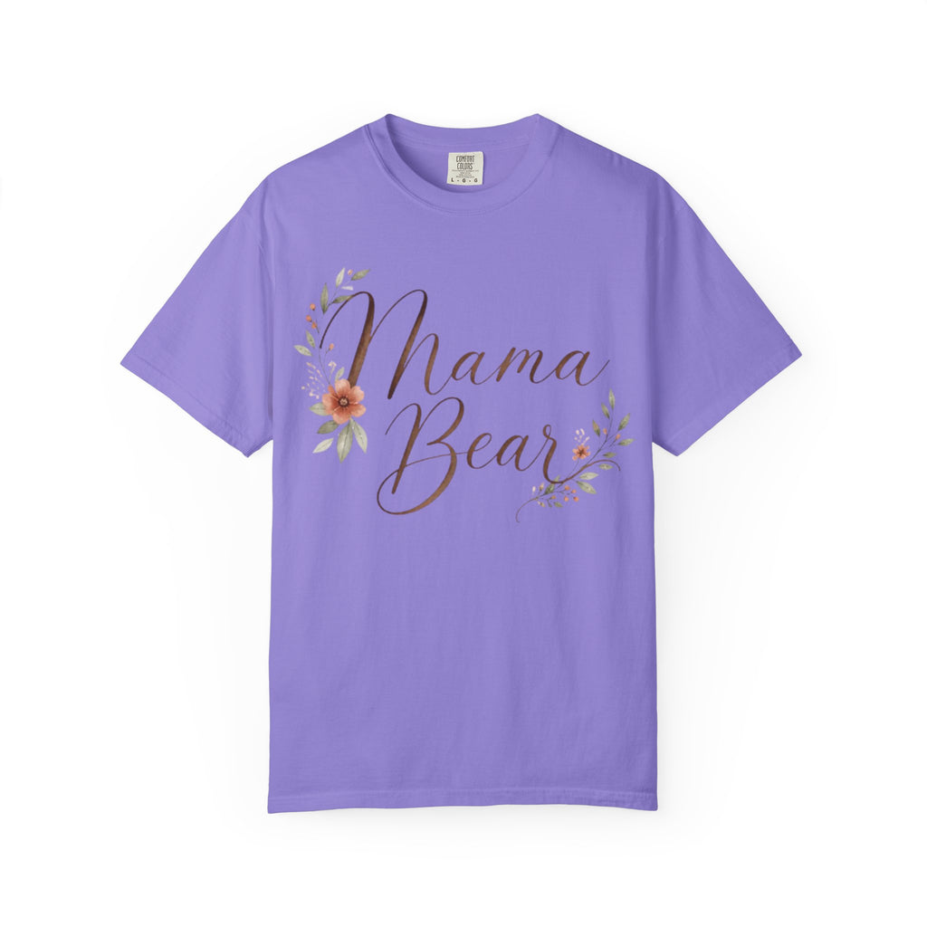 Mama Bear T Shirt Floral Script Mother Tee