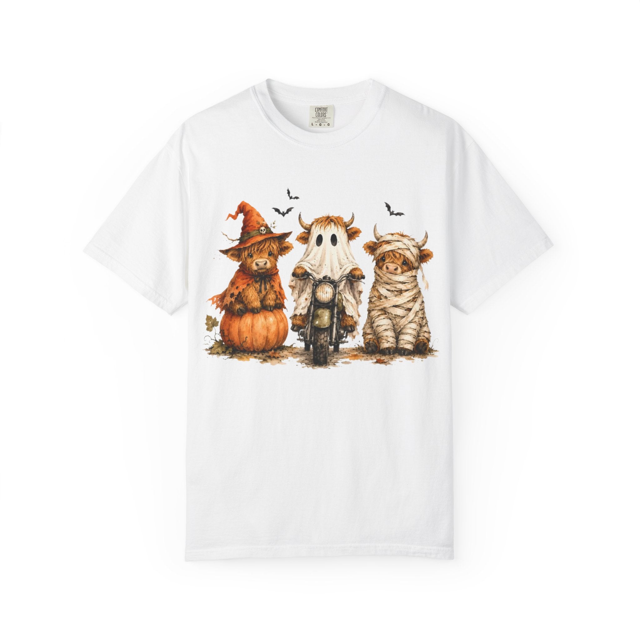 Halloween Pumpkin Cat Ghost T Shirt Cute Spooky Trio Tee