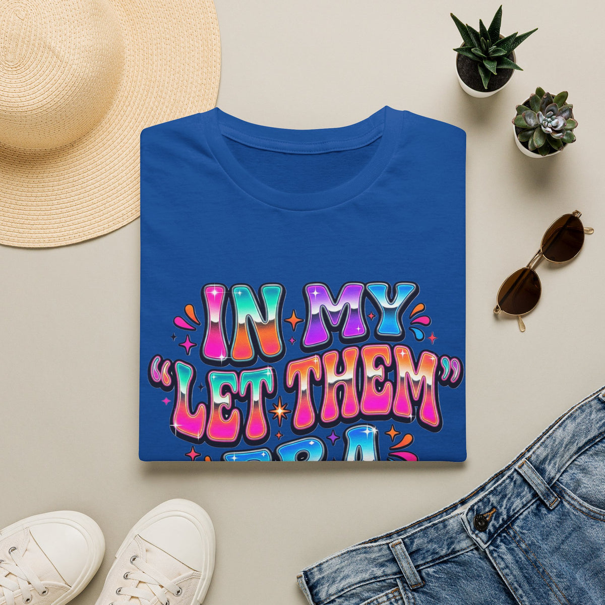 Graphic Tee In My Let Them Era Colorful Retro Statement Shirt