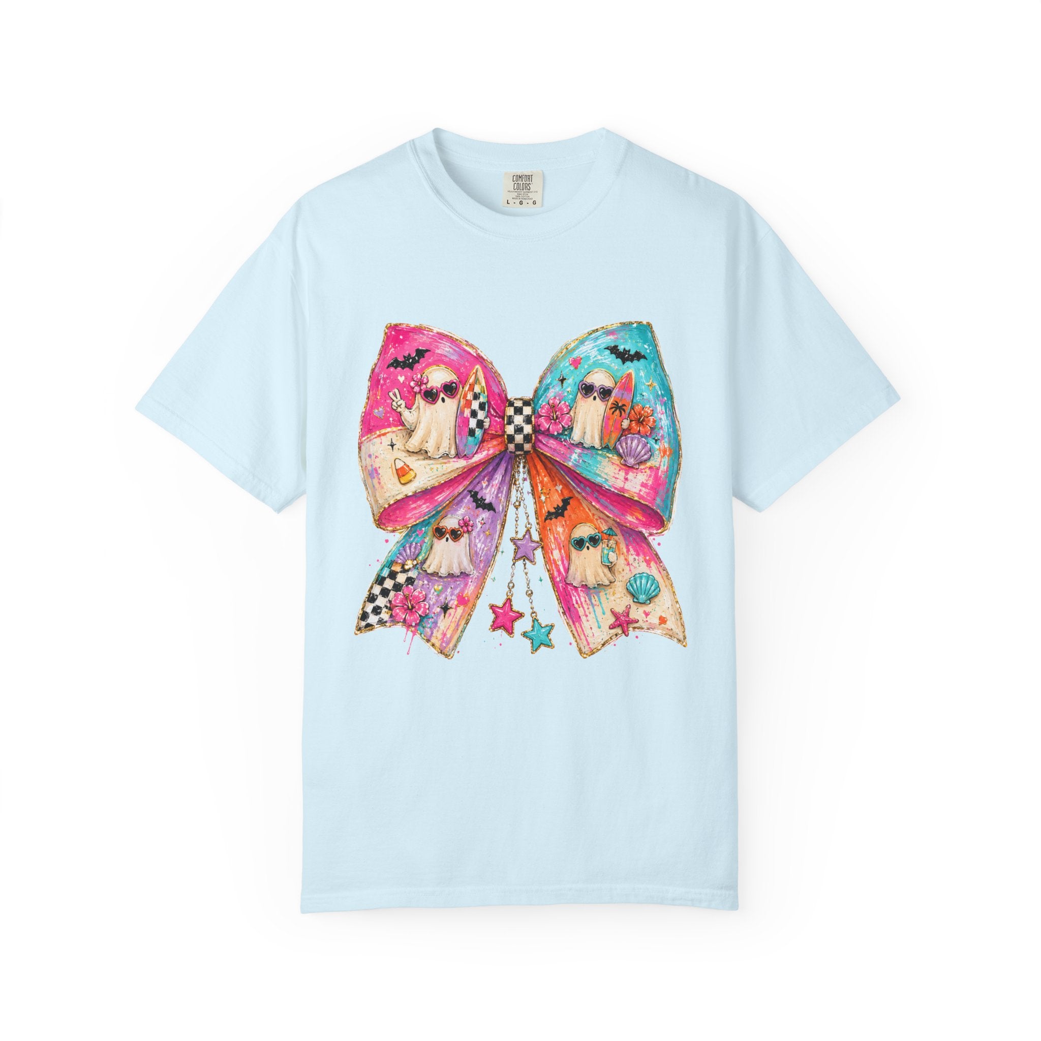 Colorful Bow Graphic T Shirt Cute Rainbow Bow Design